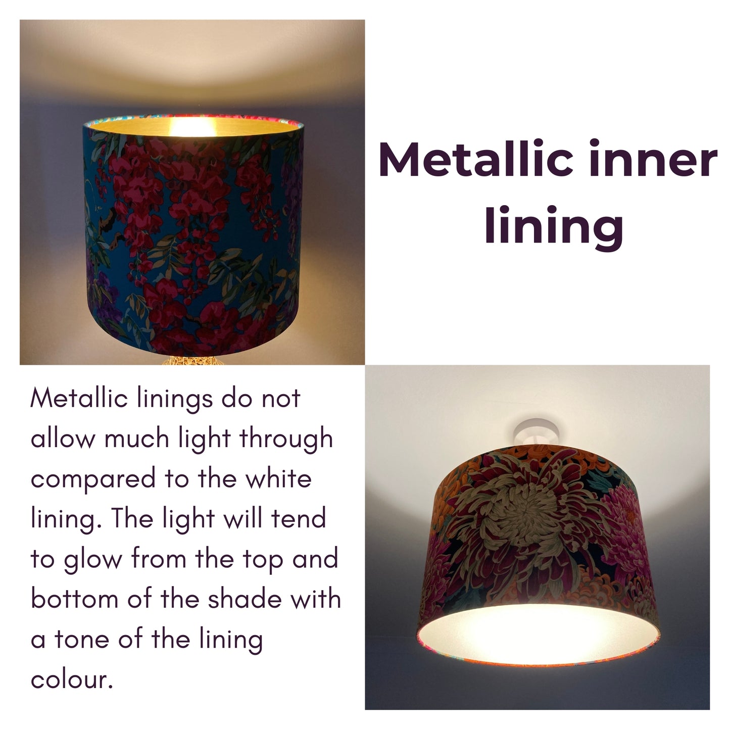 Bright Pink and Teal Wisteria Flower Lampshade