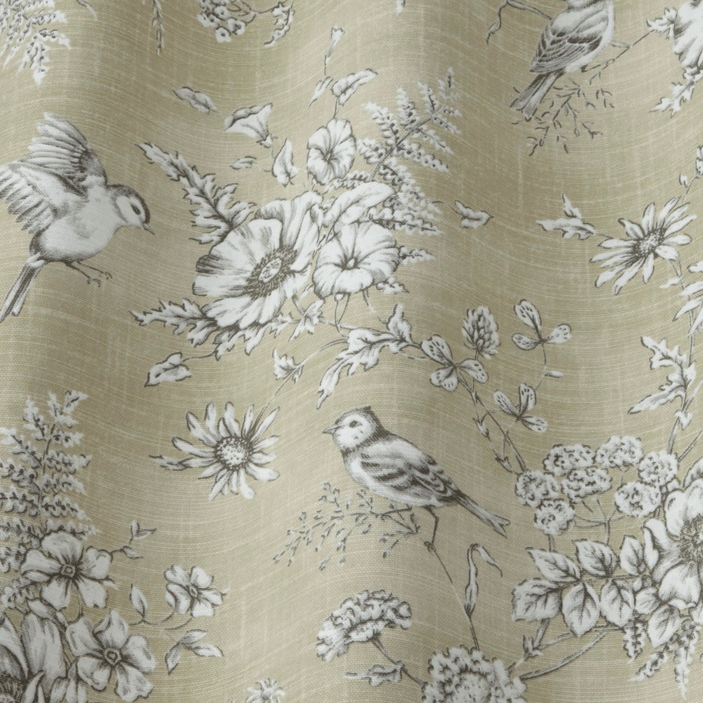 Barley Beige Finch Bird Fabric Lampshade for Table or Ceiling Lamps