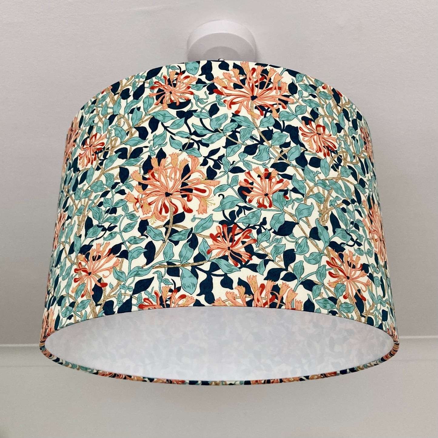 William Morris Honeysuckle Fabric Lampshade for Table or Ceiling Lamps