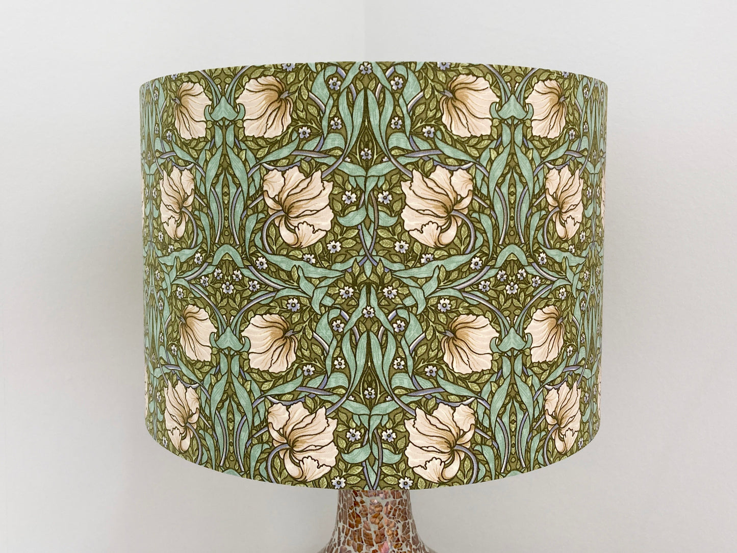William Morris Green Pimpernel Fabric Lampshade for Table or Ceiling Lamps