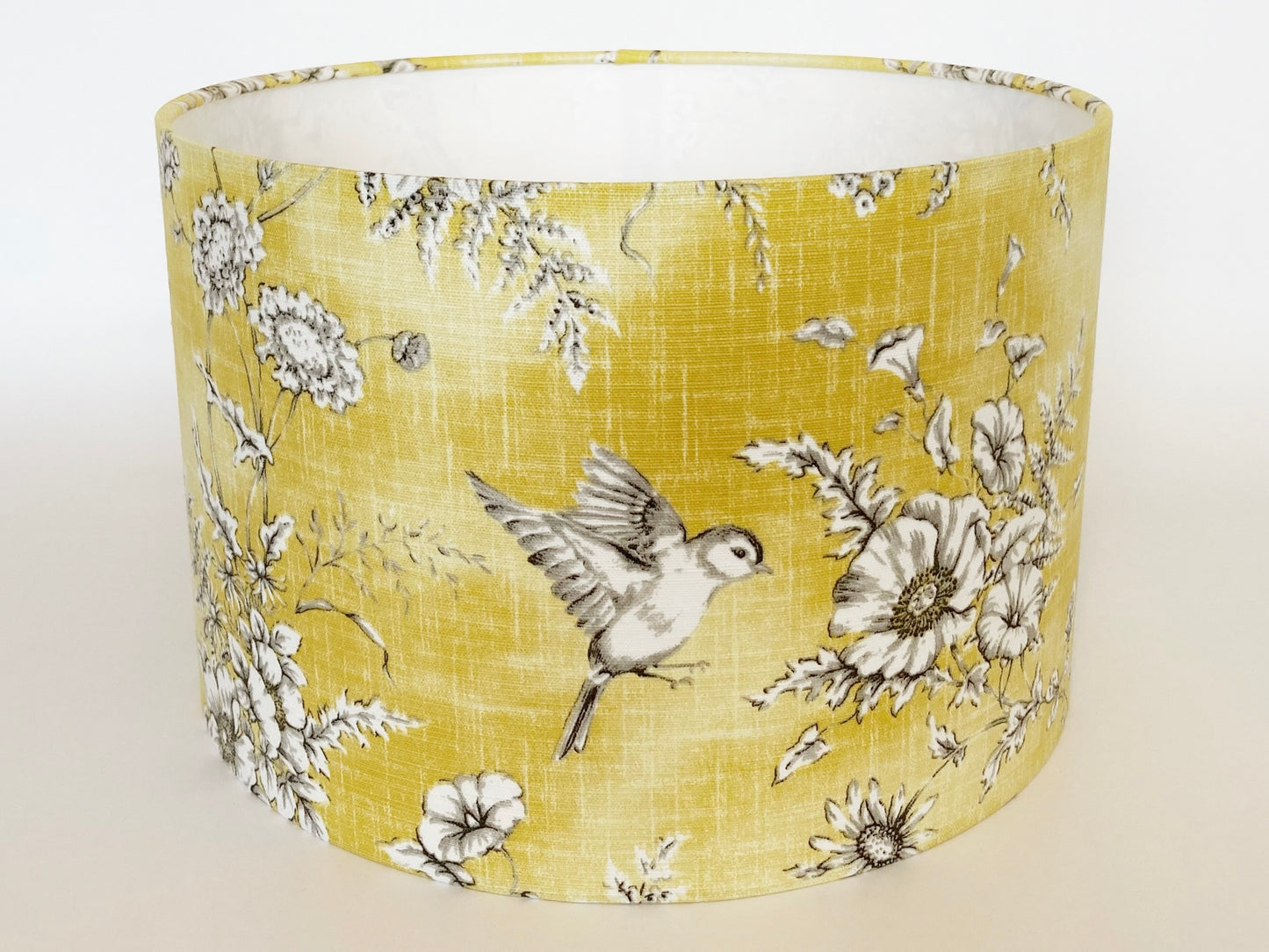 Yellow Bird Fabric Lampshade for Table or Ceiling Lamps