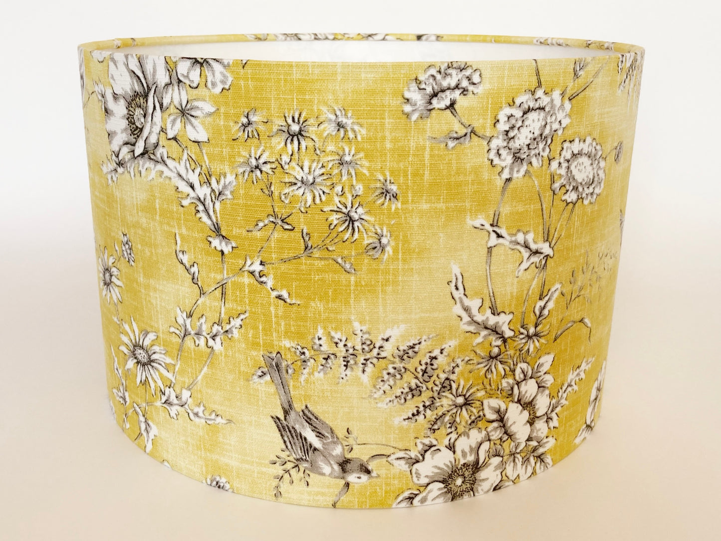 Yellow Bird Fabric Lampshade for Table or Ceiling Lamps