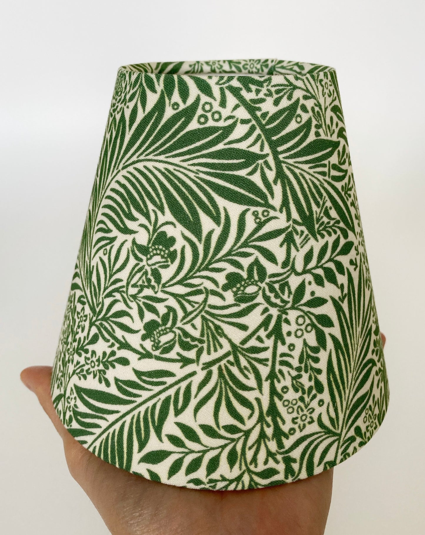 William Morris Larkspur Green or Beige Candle Clip Lampshade
