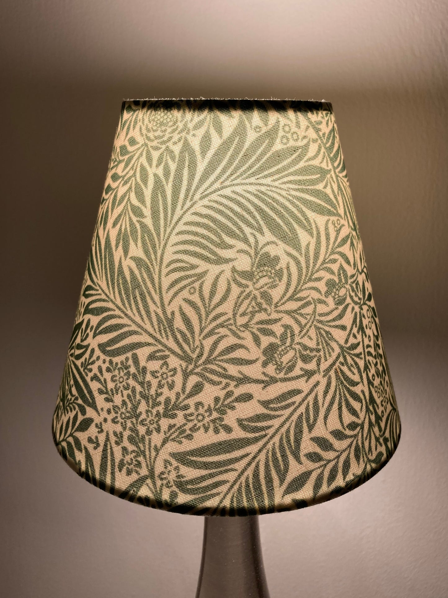 William Morris Larkspur Green or Beige Candle Clip Lampshade