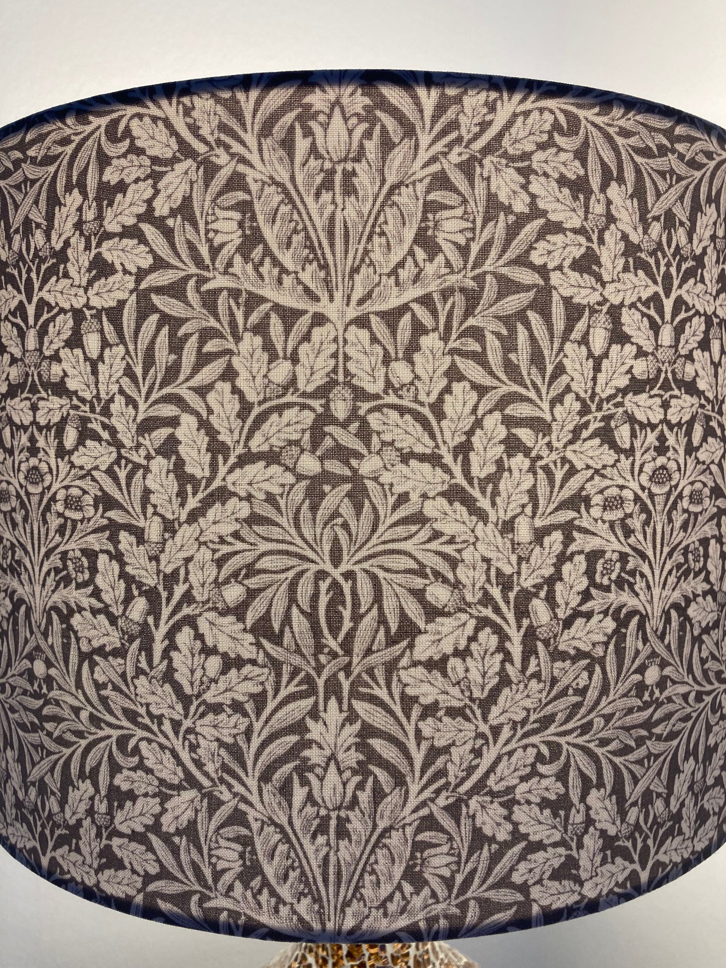 William Morris Pure Acorn Dove Grey Fabric Drum Lampshade