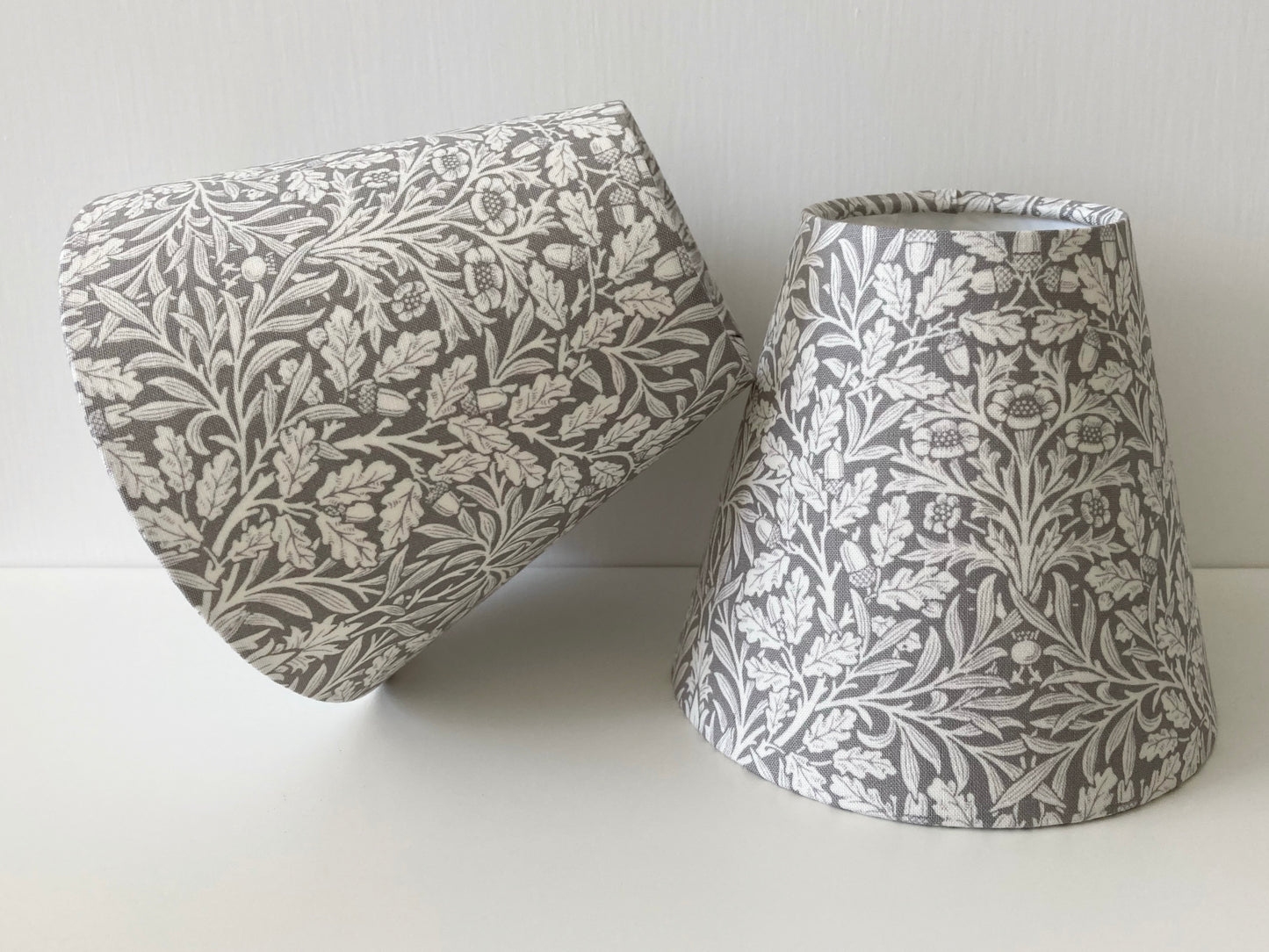 William Morris Acorn Grey Fabric Candle Clip Lampshade