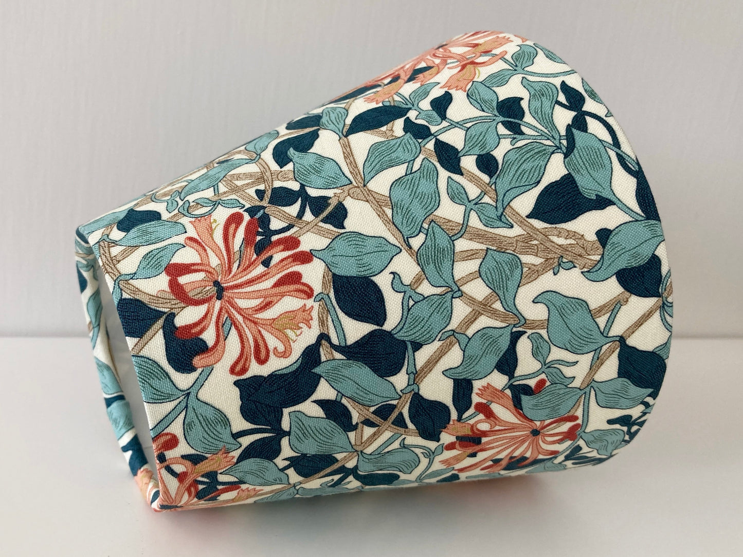 William Morris Honeysuckle Aqua Fabric Candle Clip Lampshade