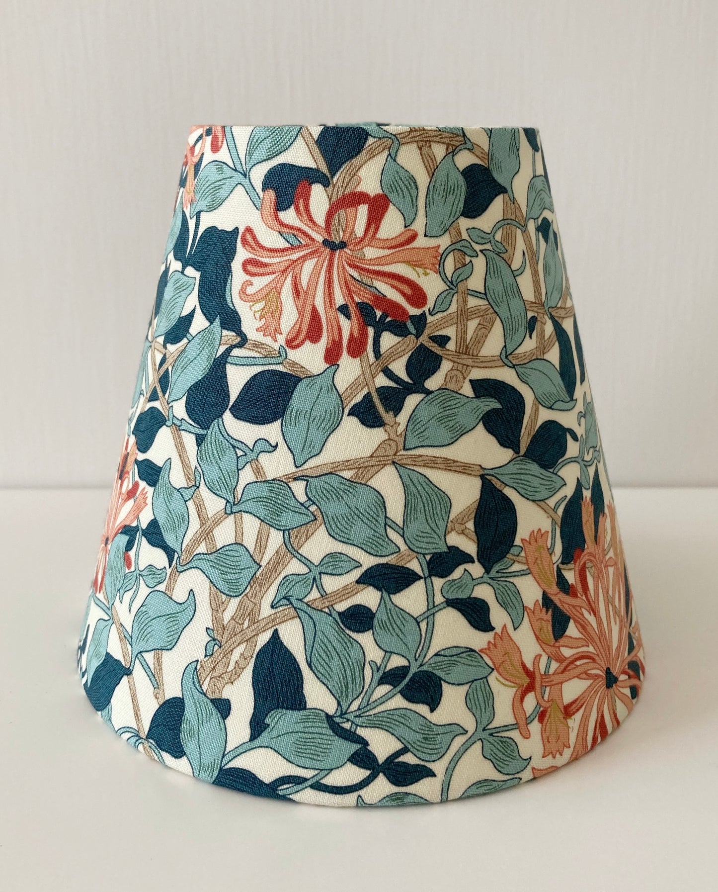William Morris Honeysuckle Aqua Fabric Candle Clip Lampshade