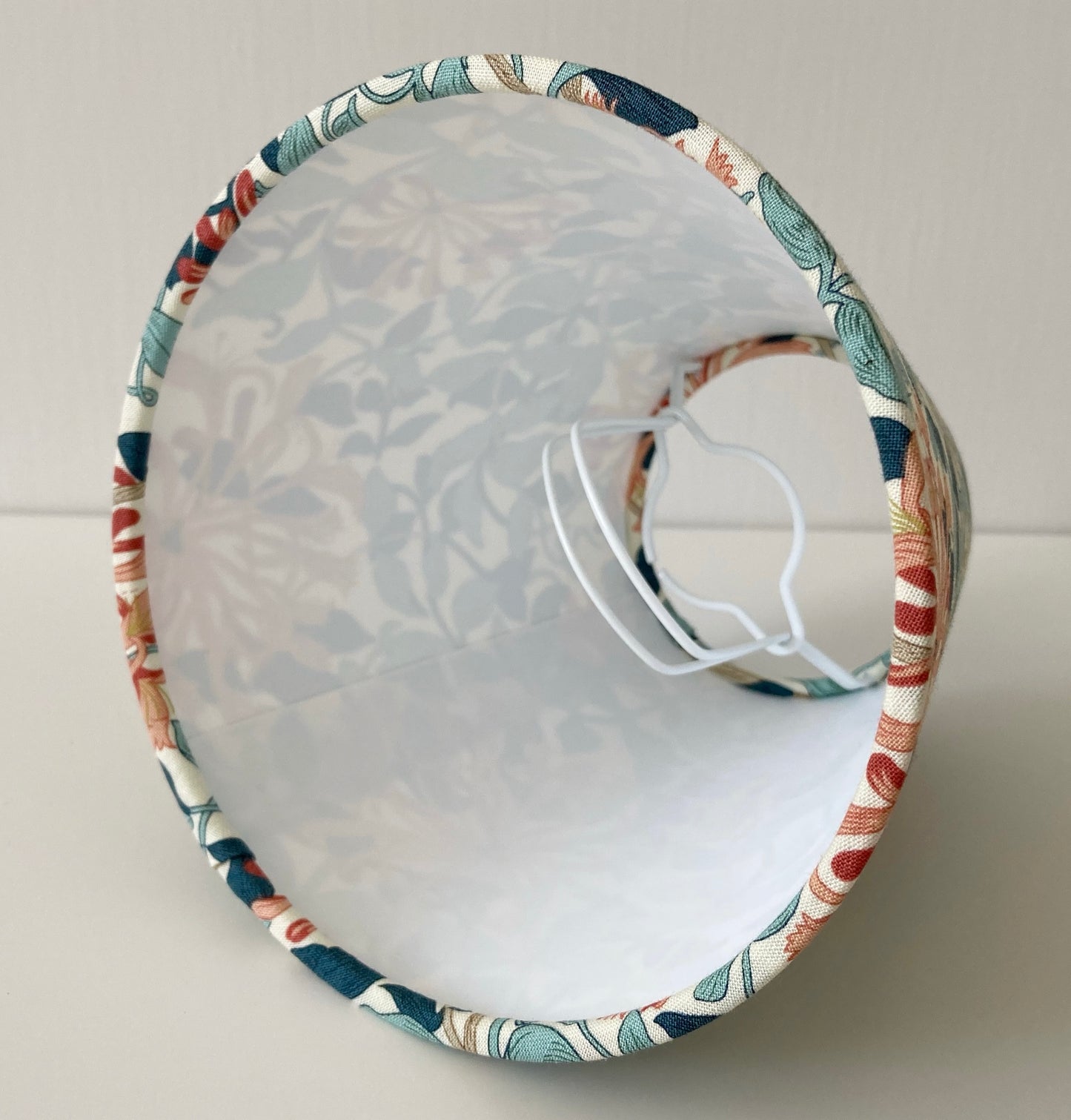 William Morris Honeysuckle Aqua Fabric Candle Clip Lampshade