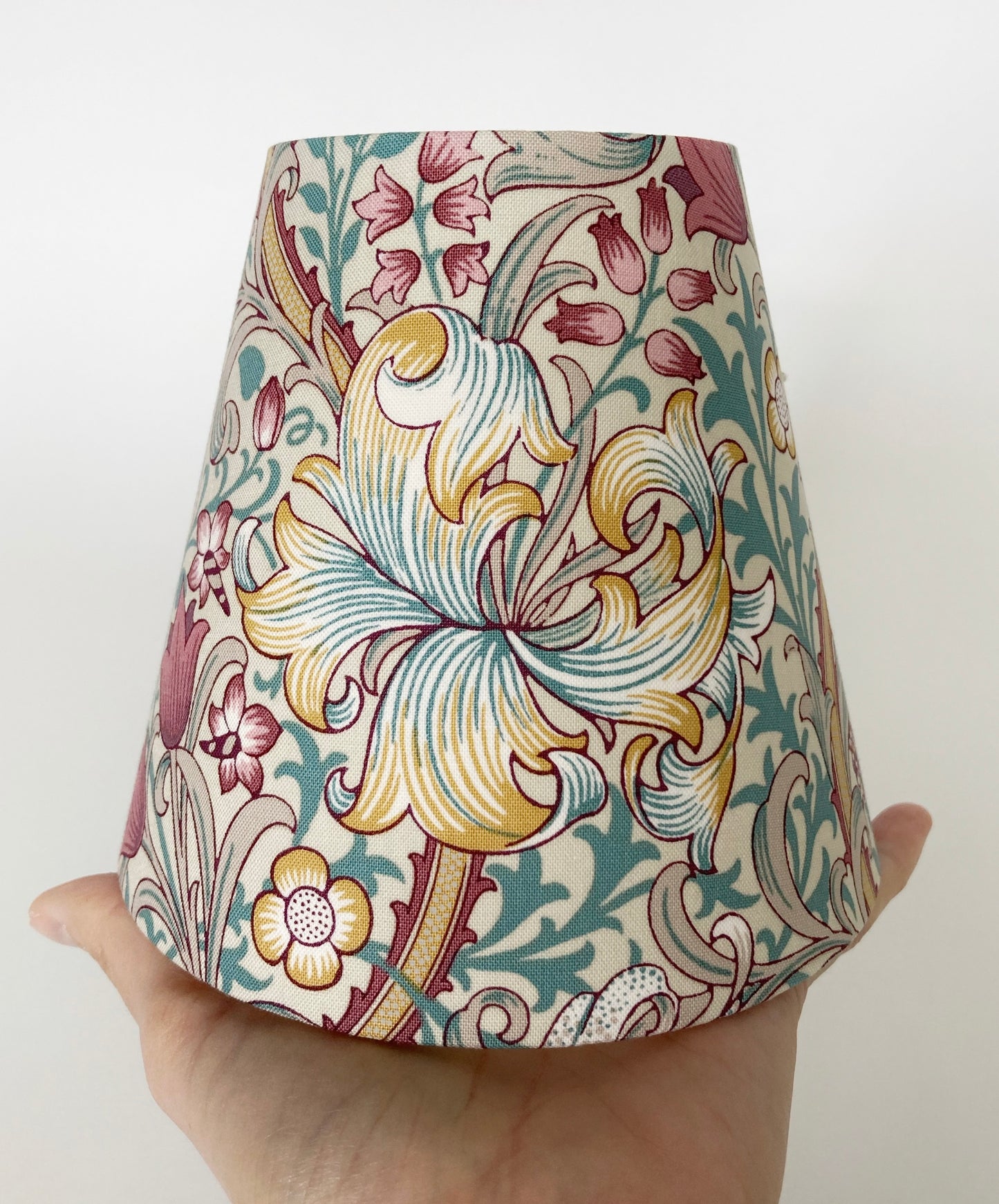 William Morris Golden Lily Teal Candle Clip Lampshade