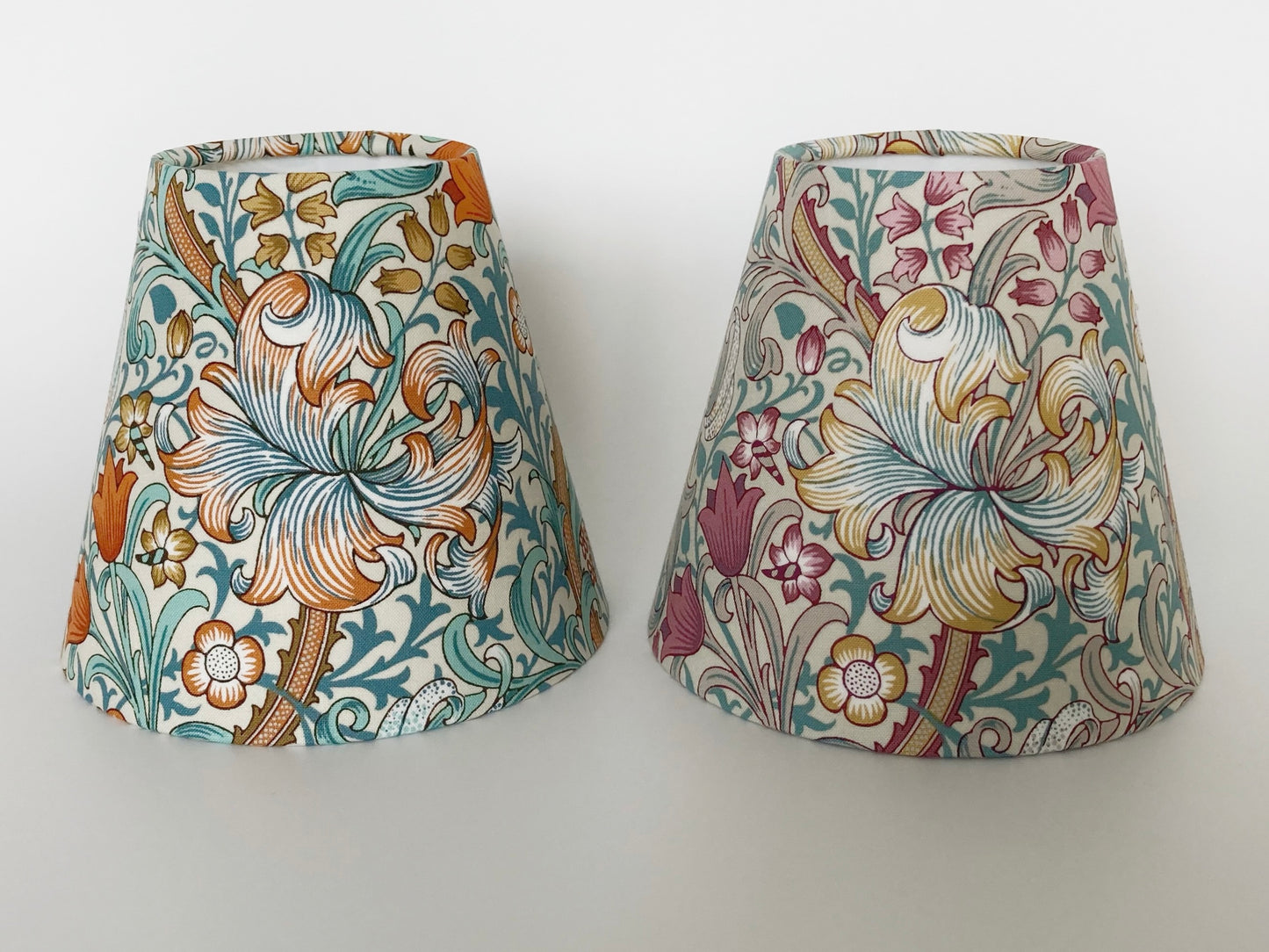 William Morris Golden Lily Teal Candle Clip Lampshade