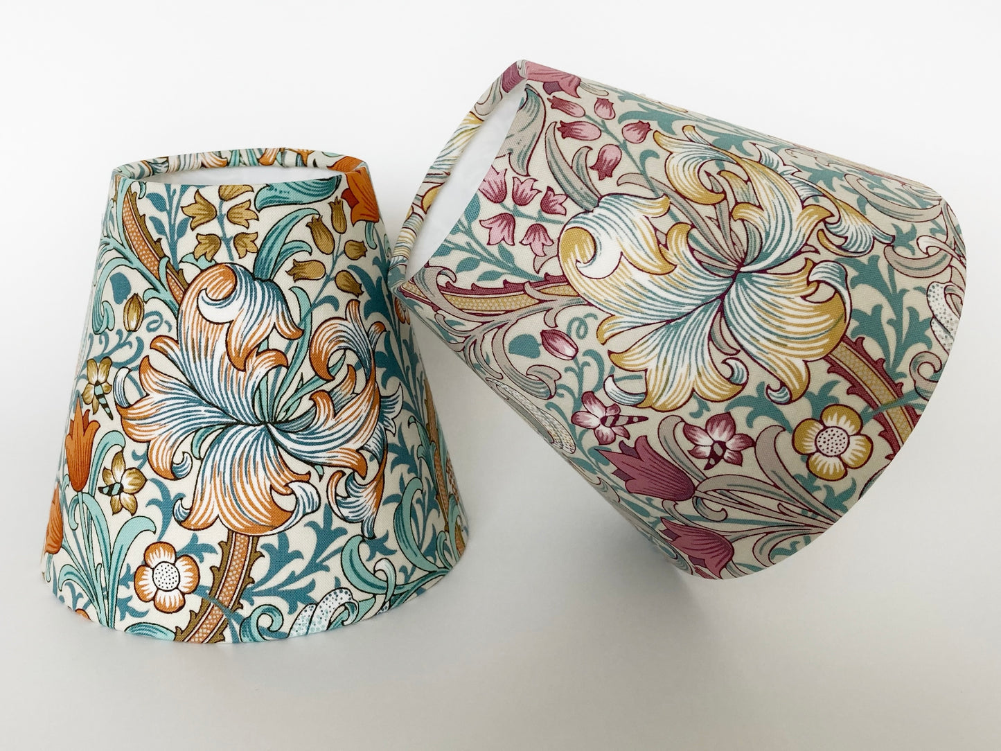 William Morris Golden Lily Teal Candle Clip Lampshade