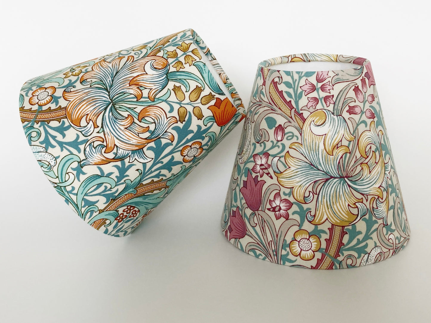 William Morris Golden Lily Teal Candle Clip Lampshade