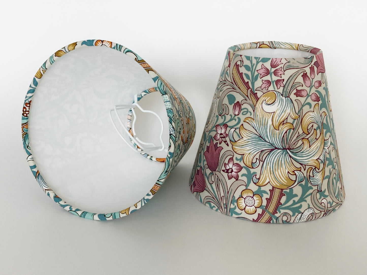 William Morris Golden Lily Teal Candle Clip Lampshade