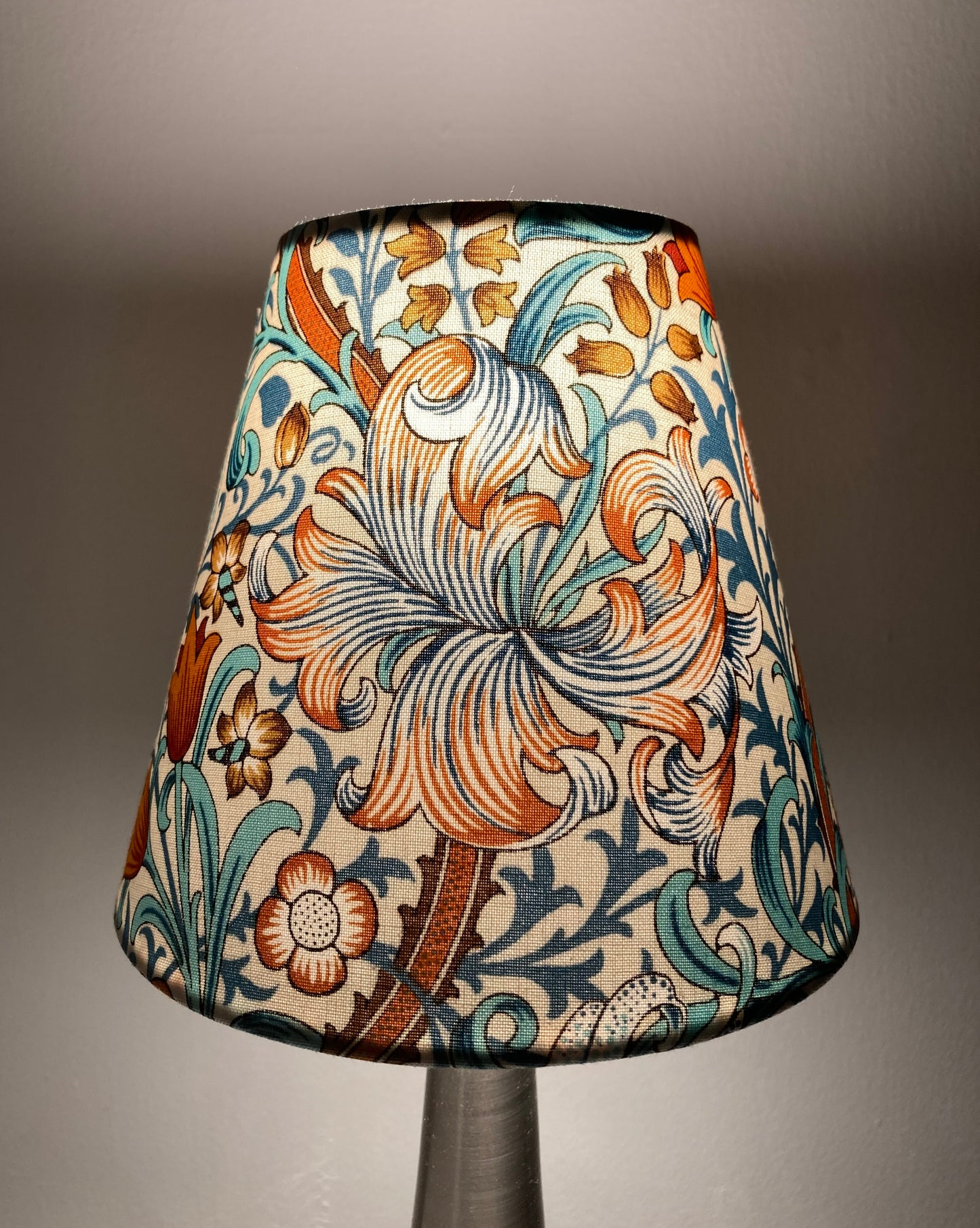 William Morris Golden Lily Teal Candle Clip Lampshade
