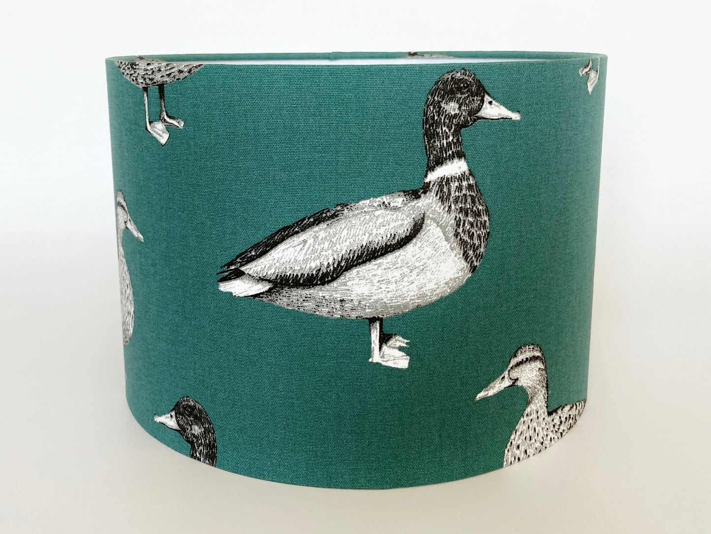 Teal Mallard Duck Print Fabric Lampshade for Table or Ceiling Lamps