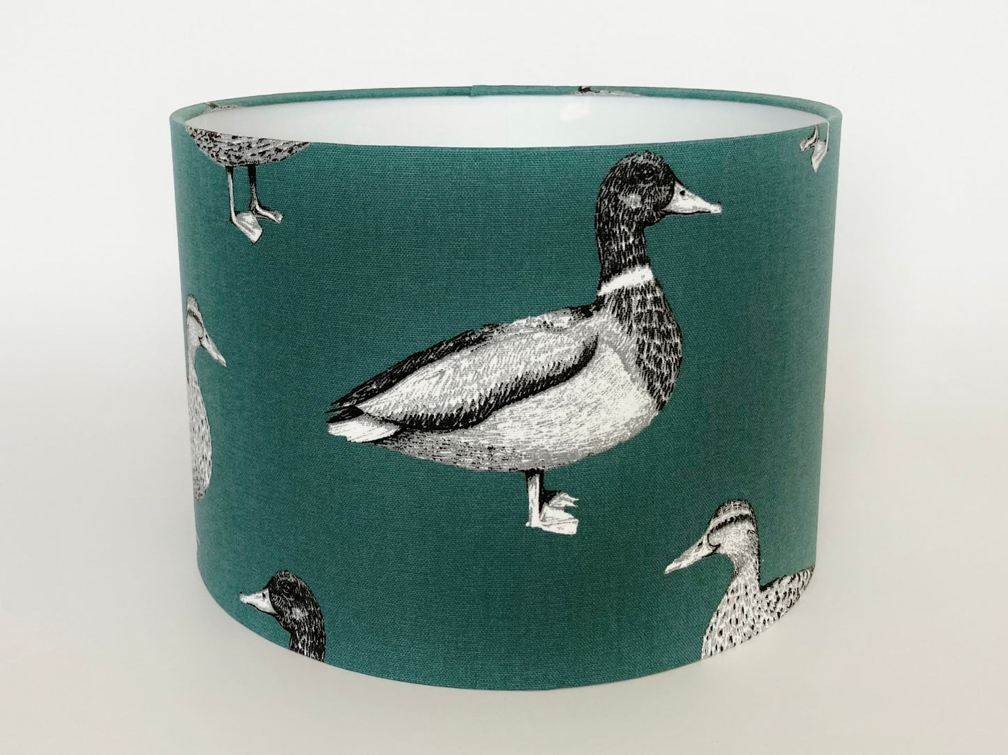 Teal Mallard Duck Print Fabric Lampshade for Table or Ceiling Lamps