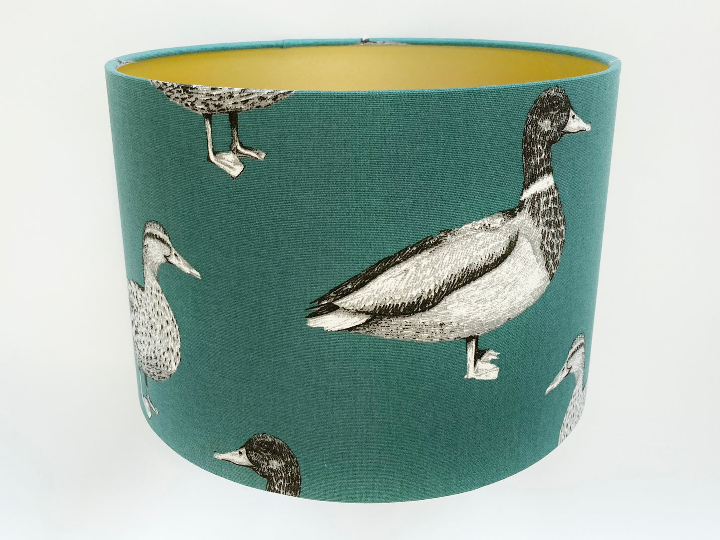 Teal Mallard Duck Print Fabric Lampshade for Table or Ceiling Lamps