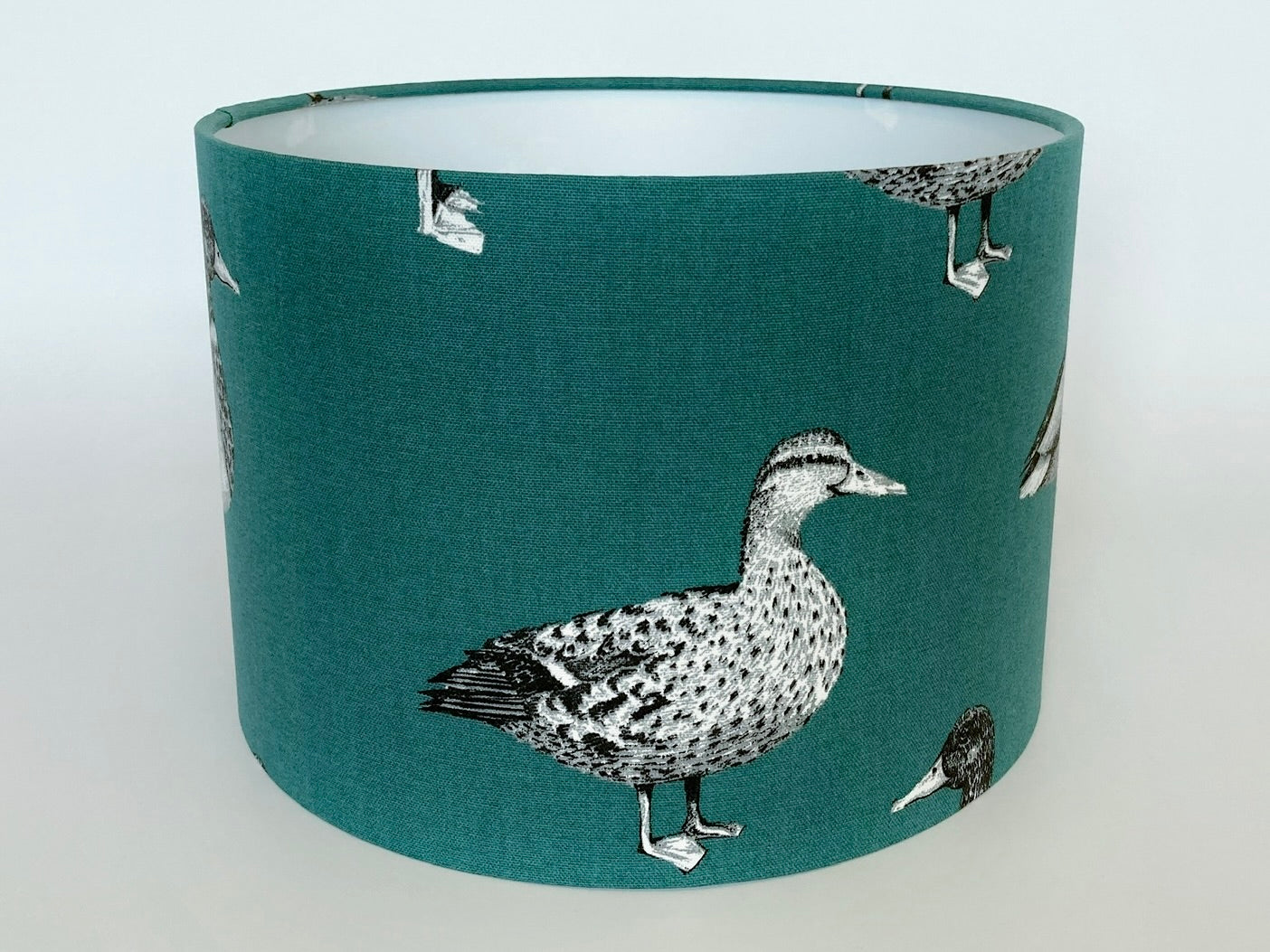 Teal Mallard Duck Print Fabric Lampshade for Table or Ceiling Lamps