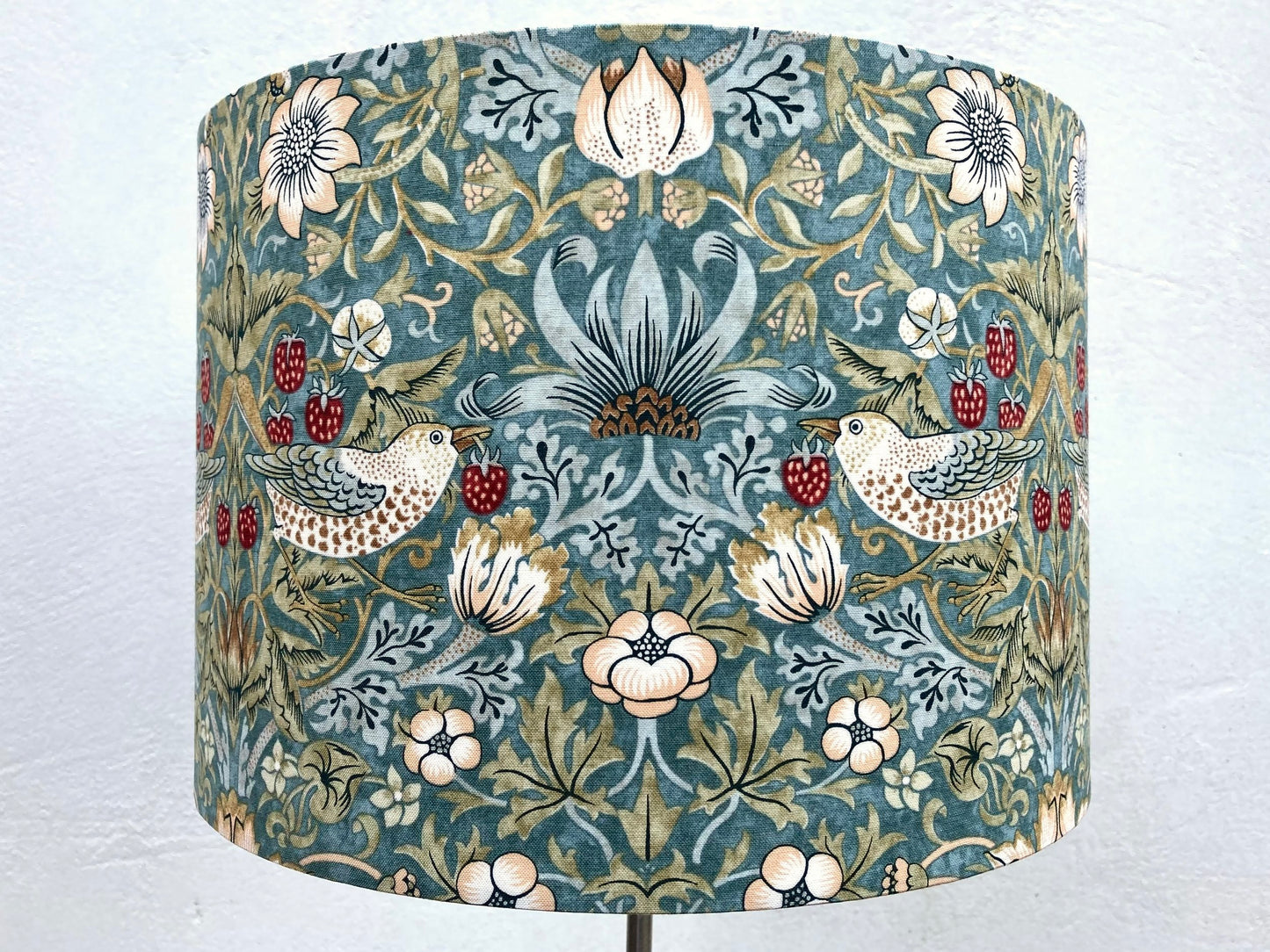 William Morris Green Strawberry Thief Fabric Lampshade for Table or Ceiling Lamps