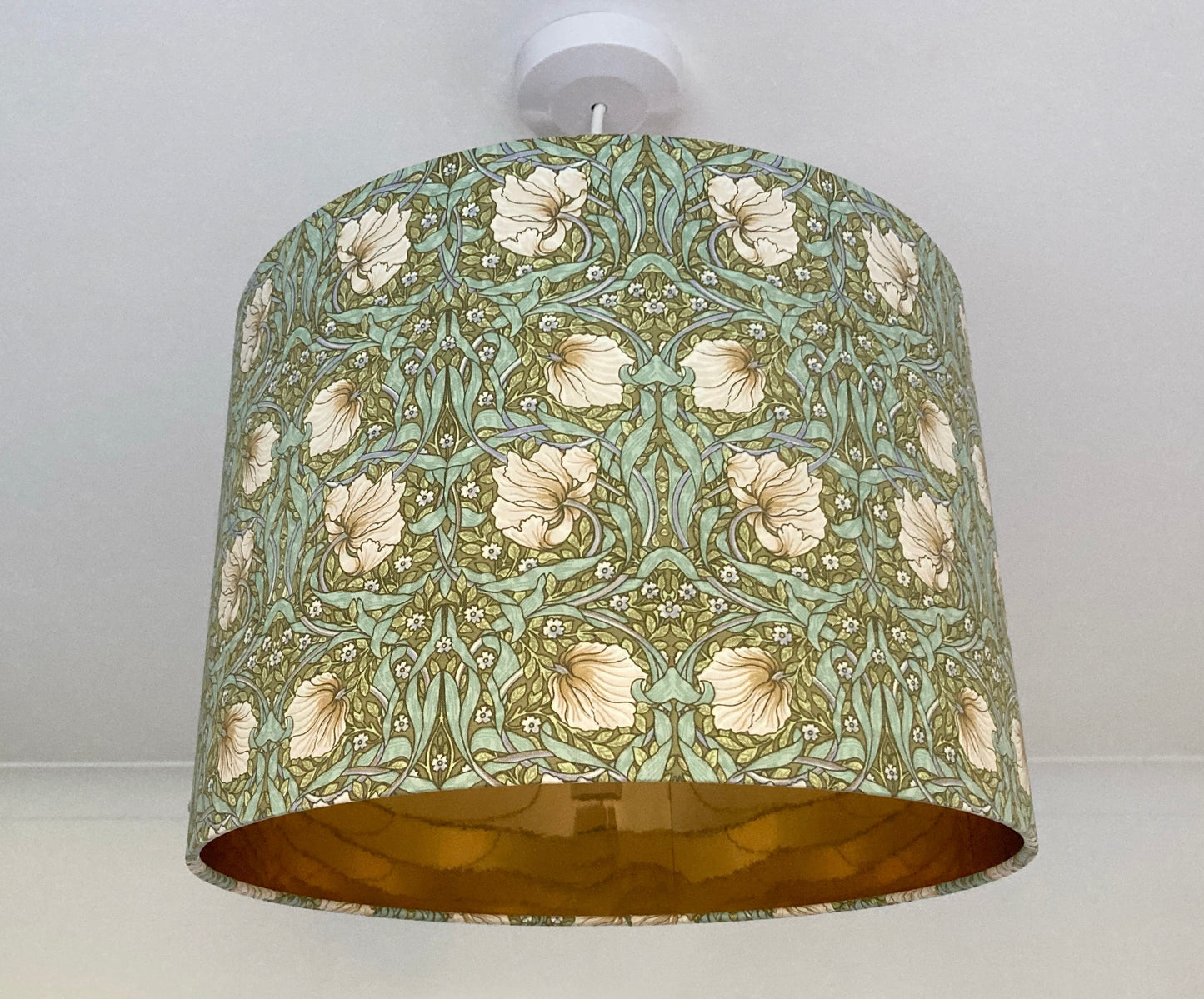 William Morris Green Pimpernel Fabric Lampshade for Table or Ceiling Lamps