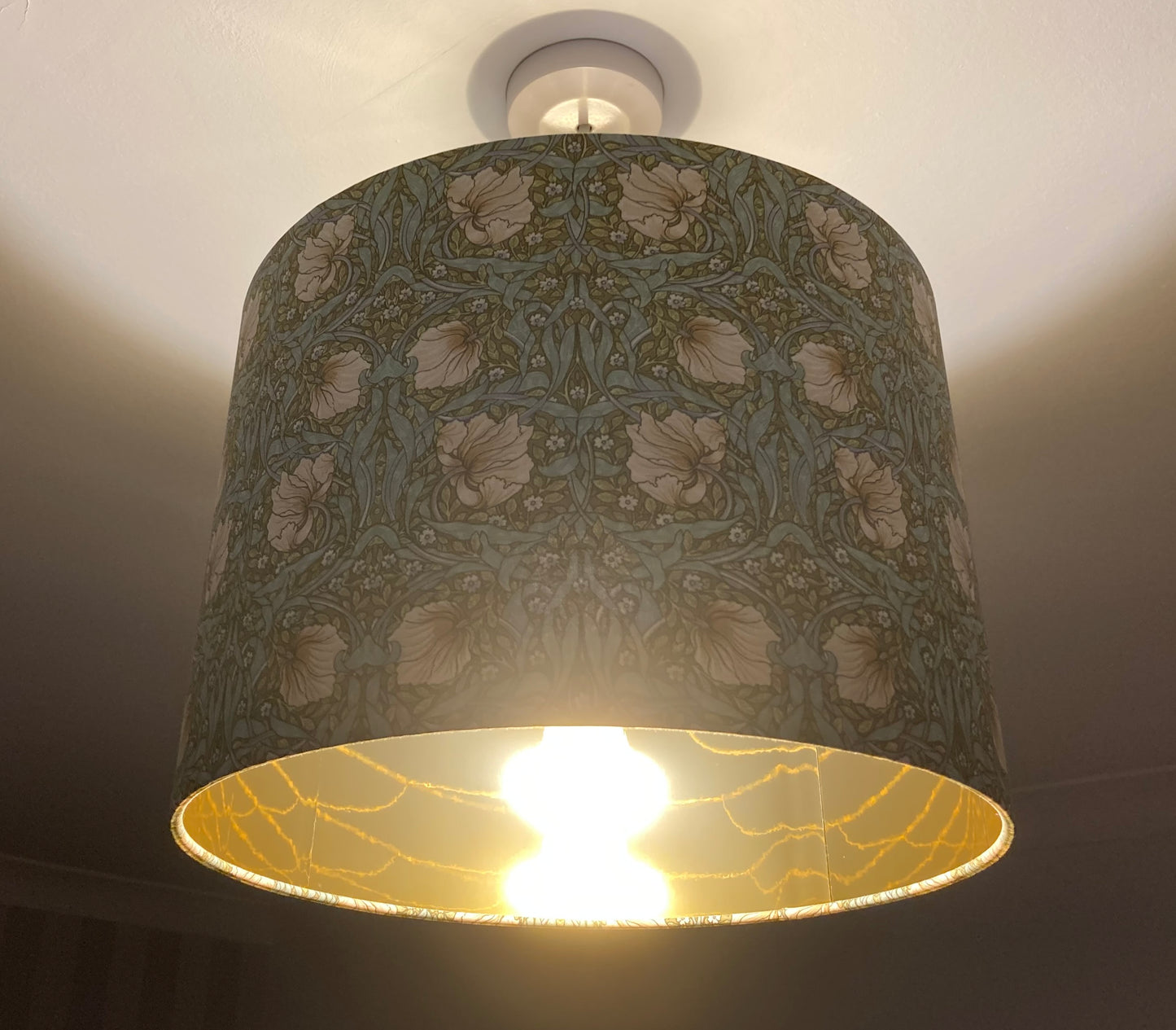 William Morris Green Pimpernel Fabric Lampshade for Table or Ceiling Lamps