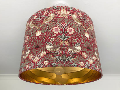 William Morris Red Strawberry Lampshade for Table or Ceiling Lamps