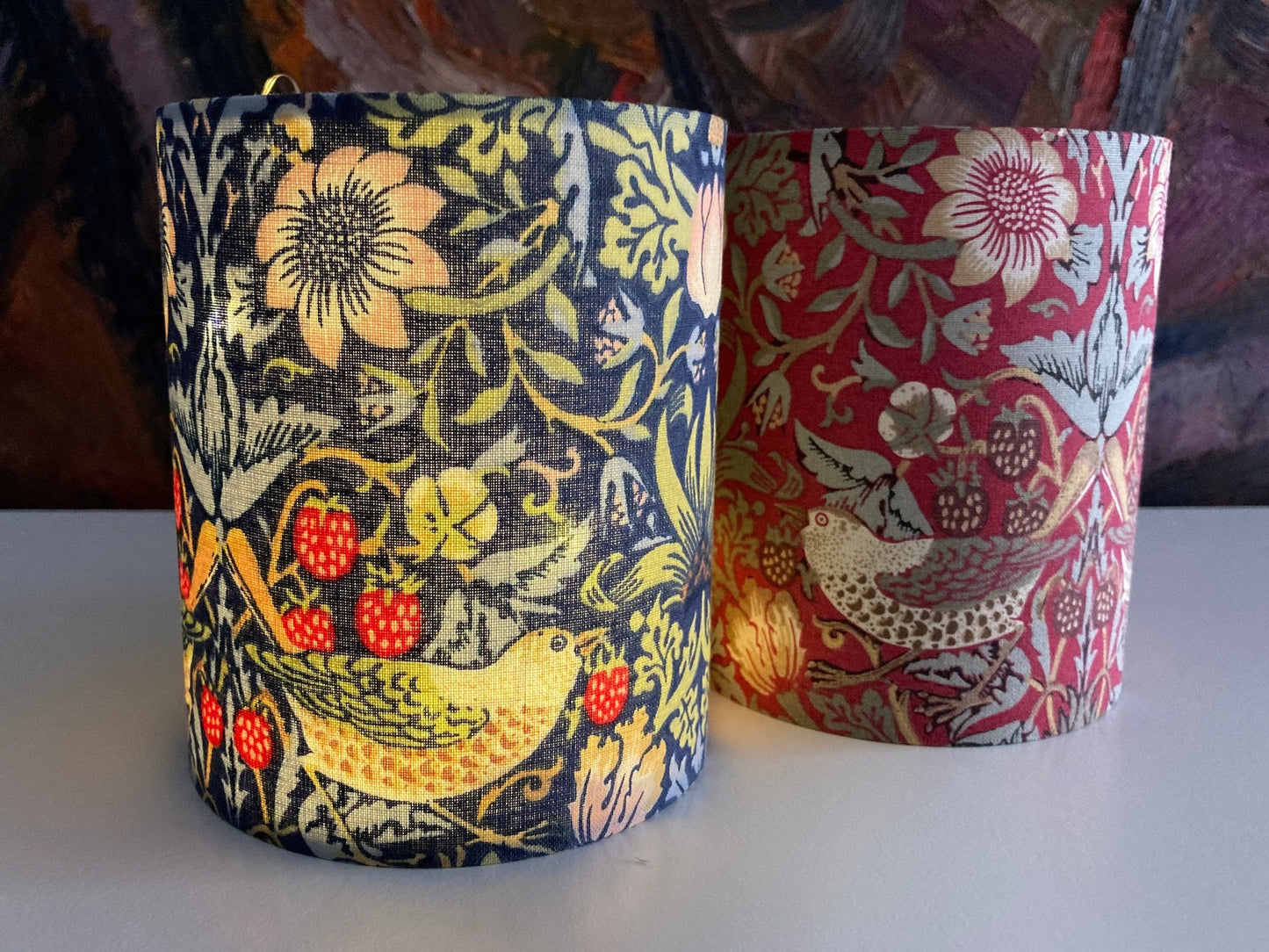 William Morris Strawberry Thief Fabric Handmade Lantern