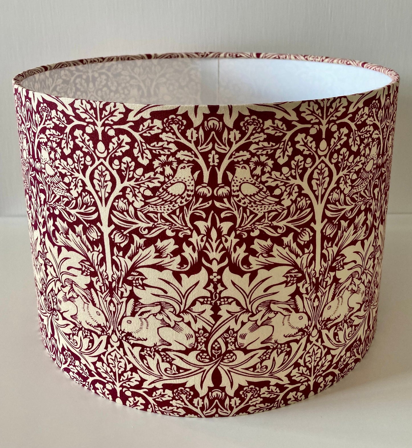William Morris Brer Rabbit Lampshade, Dark Red Burgundy Brother Rabbit Lampshade