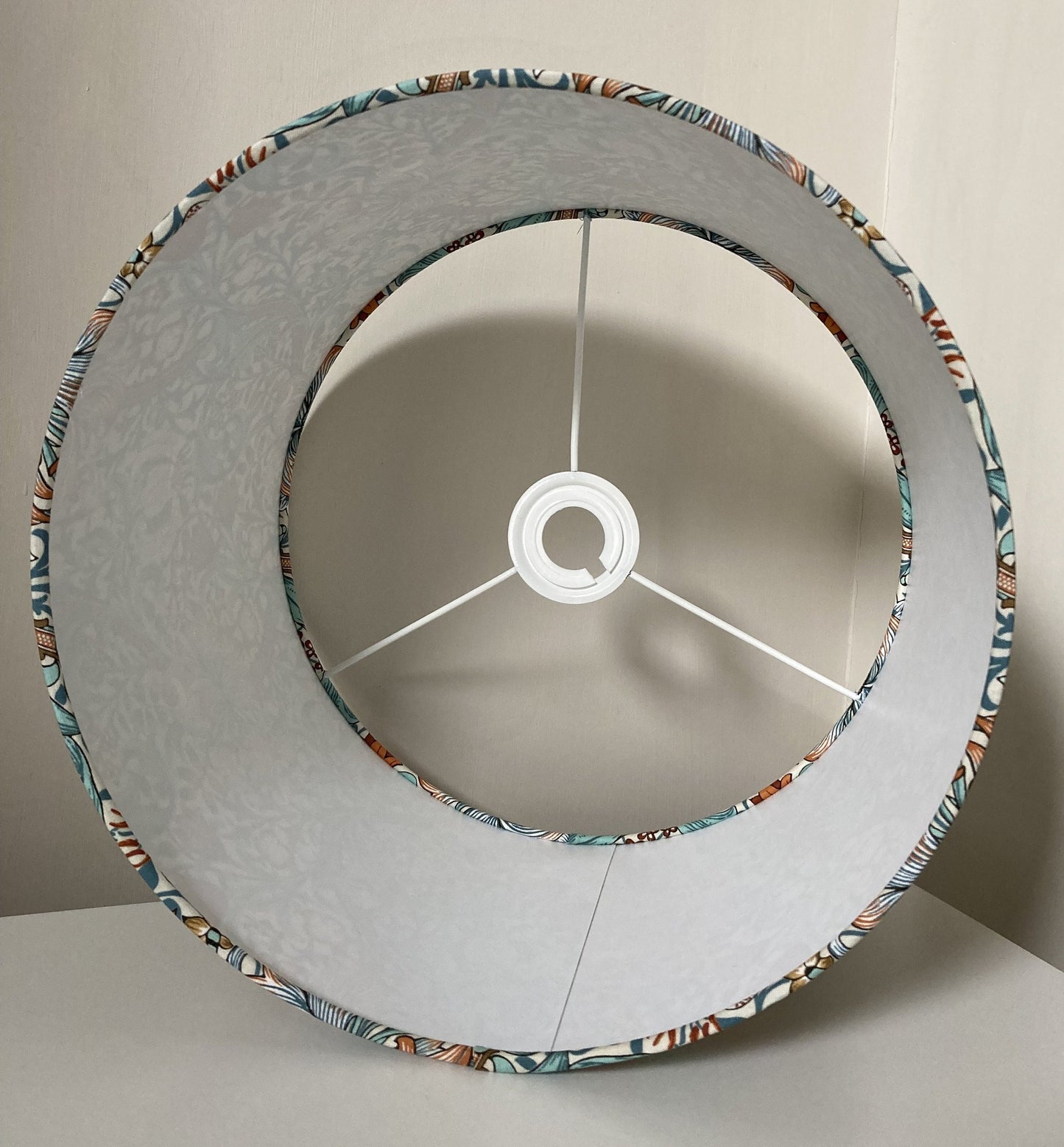 William Morris Golden Lily Teal and Orange Fabric Lampshade for Ceiling or Table Lamps