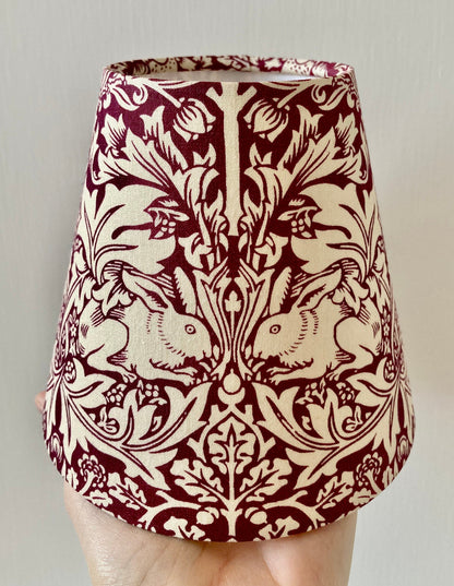 William Morris Candle Clip Lampshade Brer Rabbit / Brother Rabbit fabric