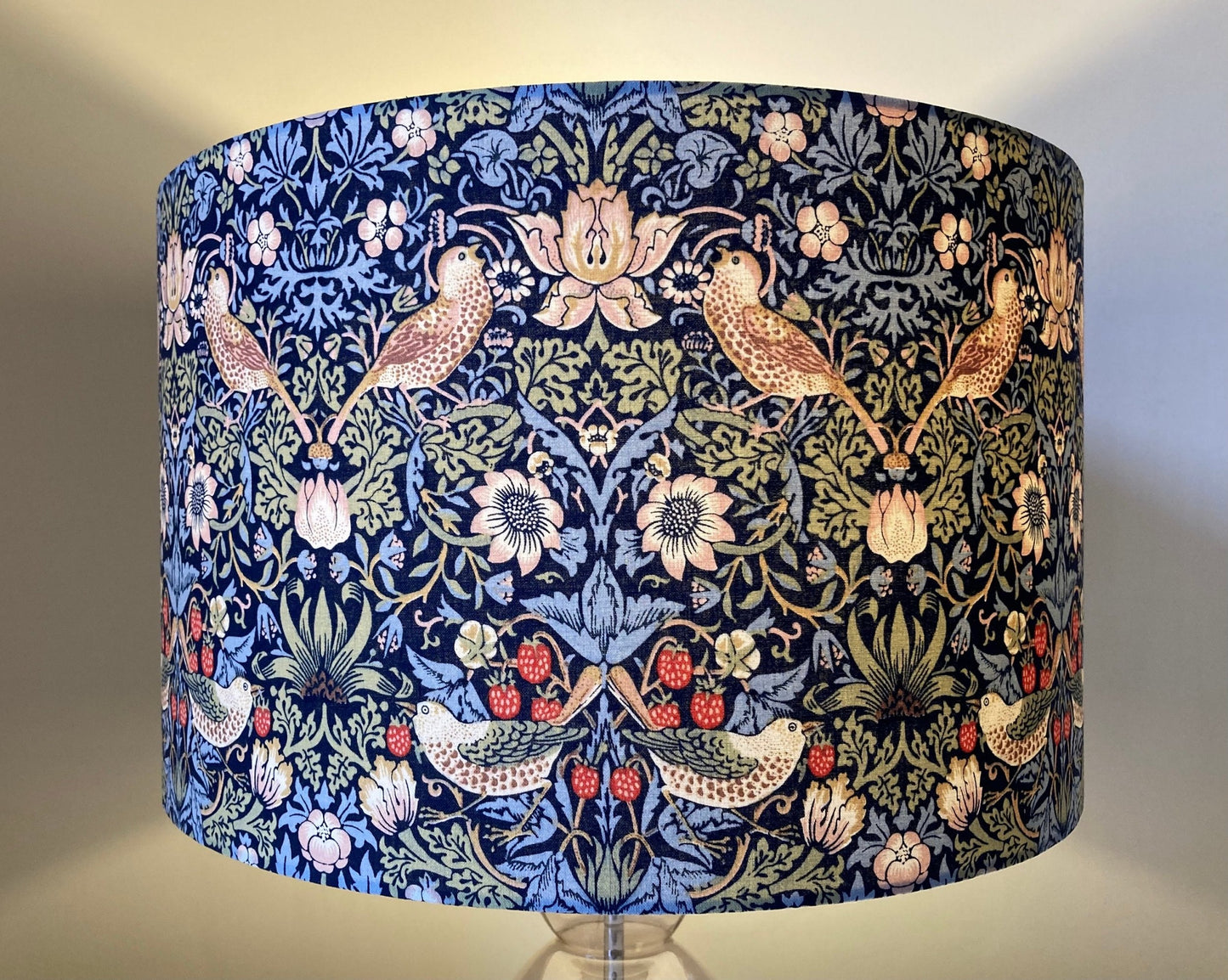 William Morris Blue Strawberry Lampshade for Table or Ceiling Lamps