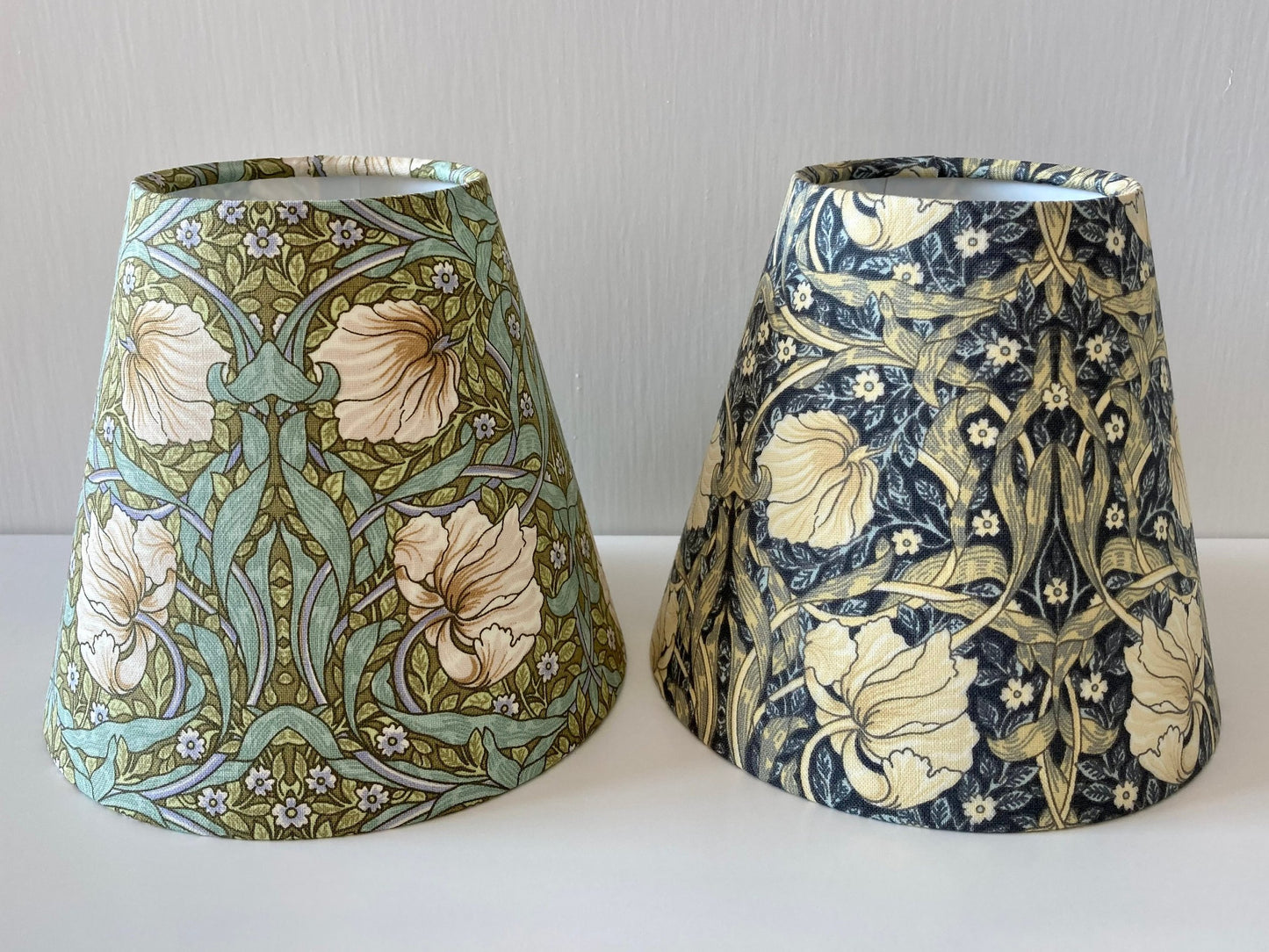 William Morris Pimpernel Candle Clip Lampshade Blue or Green