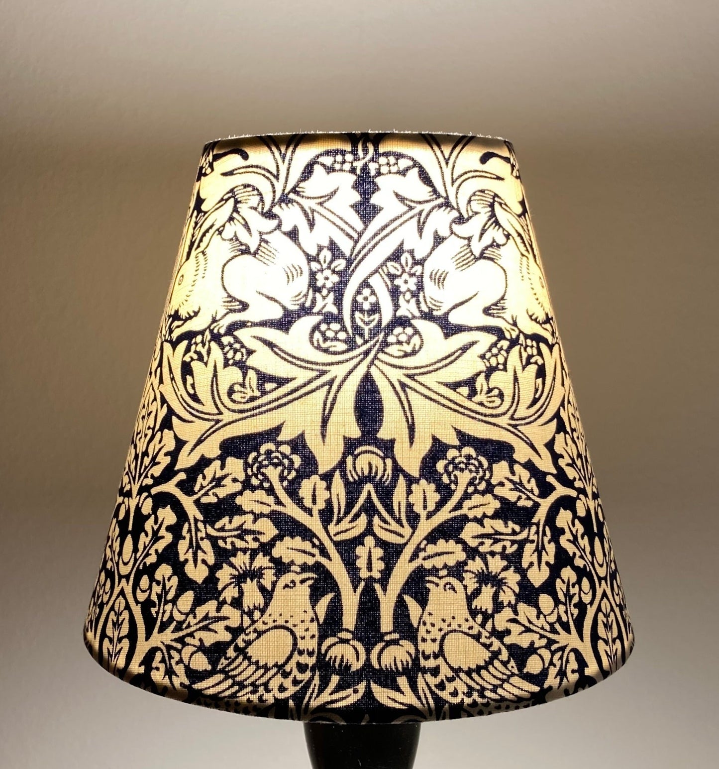 William Morris Candle Clip Lampshade Brer Rabbit / Brother Rabbit fabric