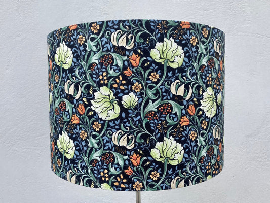 Dark Floral Lampshade William Morris Golden Lily Style for Table Lamps or Ceiling Lights