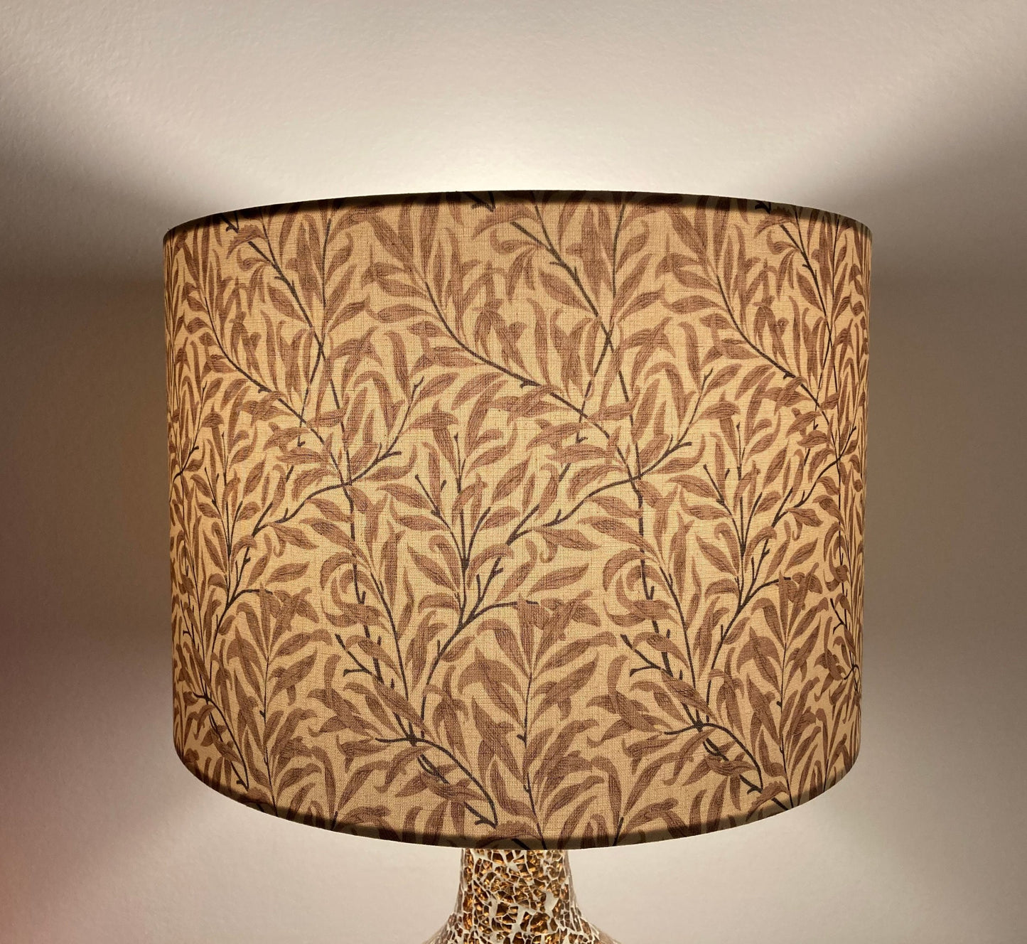 William Morris Beige Pink Willow Bough Fabric Lampshade for Table Lamps or Ceiling Lights