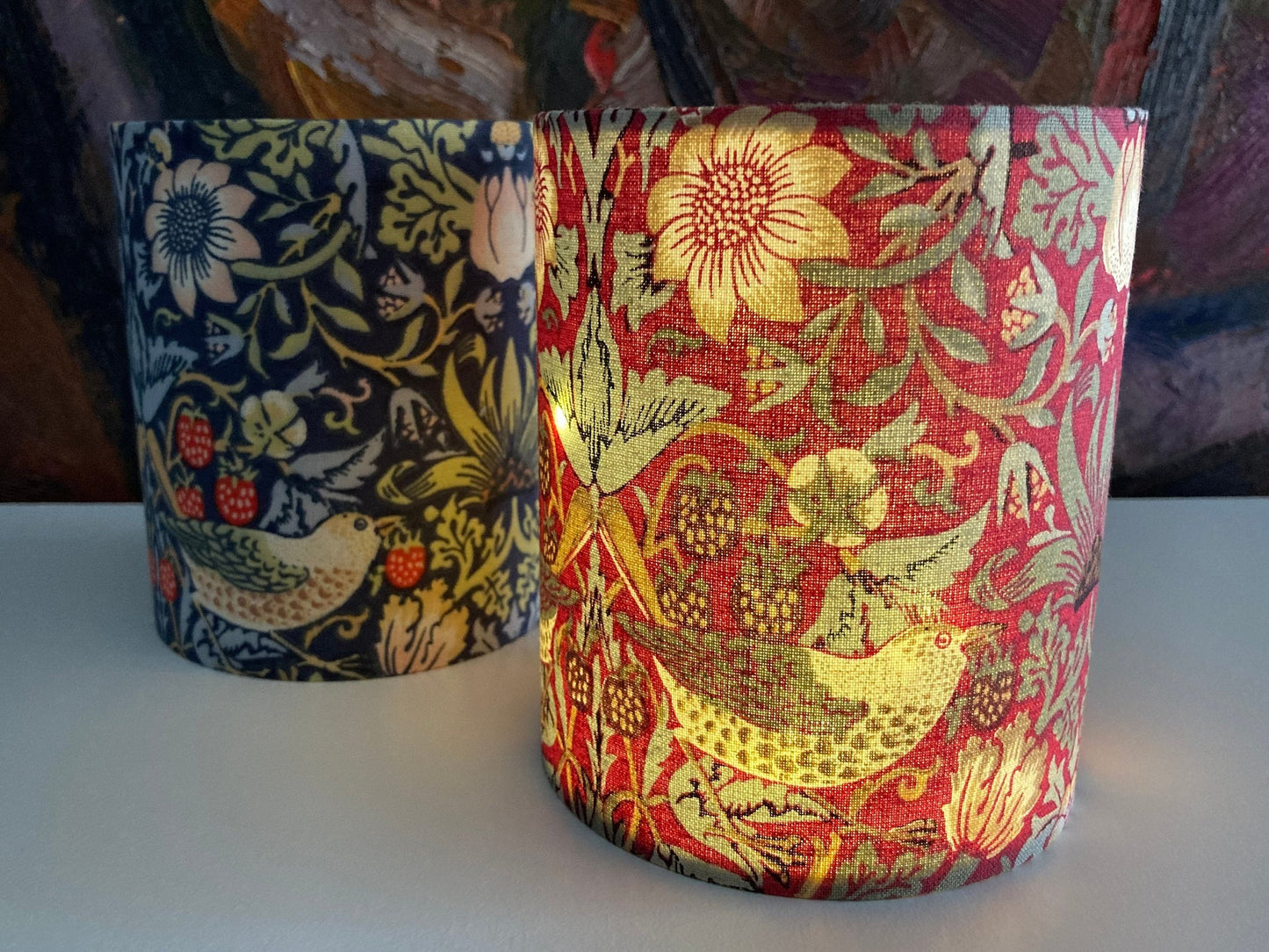 William Morris Strawberry Thief Fabric Handmade Lantern