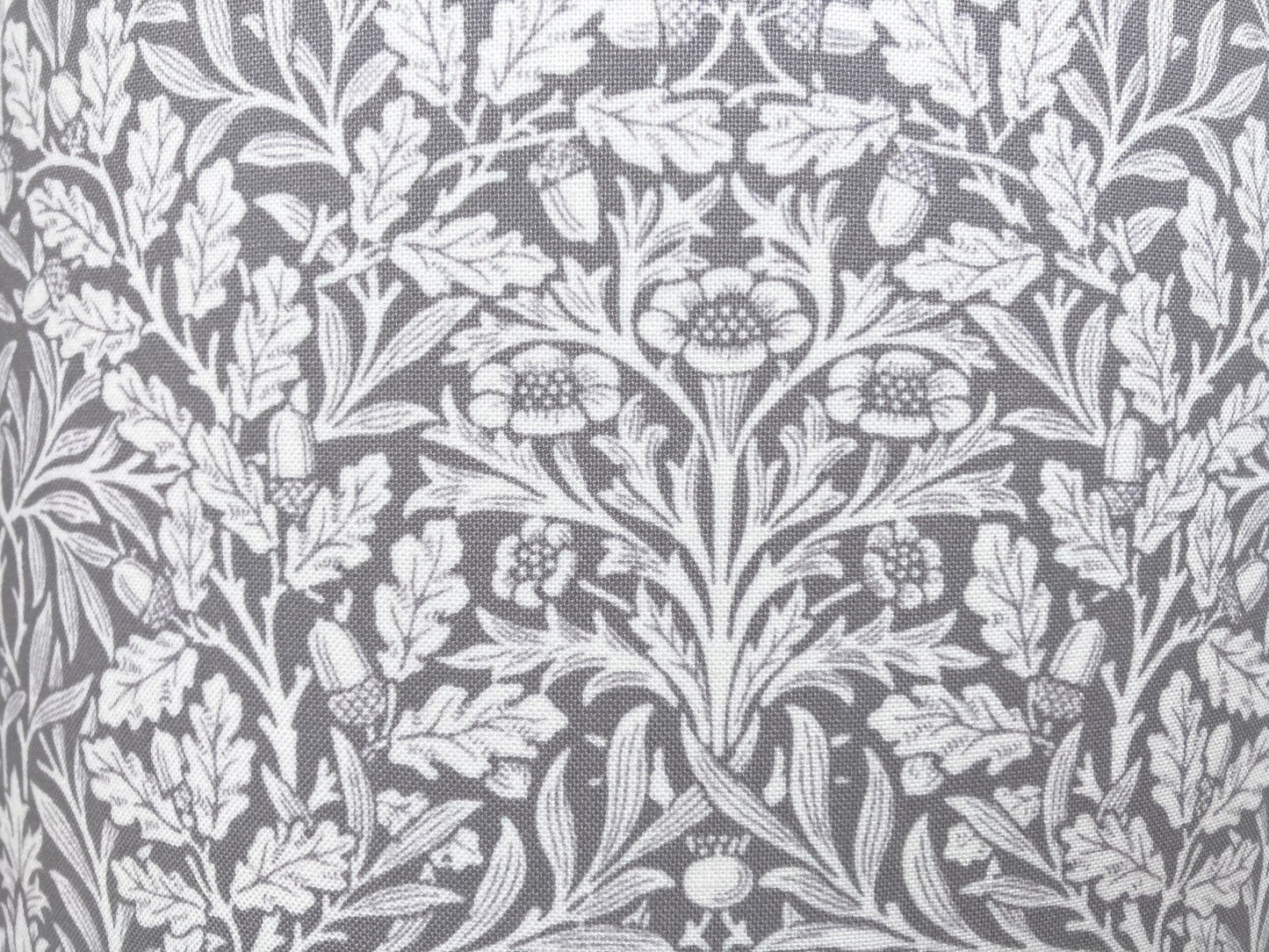 William Morris Pure Acorn Dove Grey Fabric Drum Lampshade