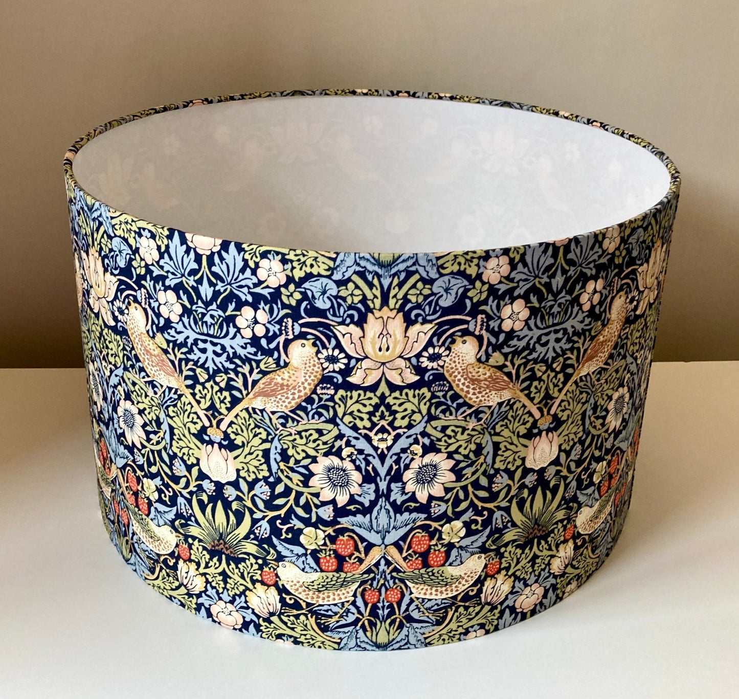 William Morris Blue Strawberry Lampshade for Table or Ceiling Lamps