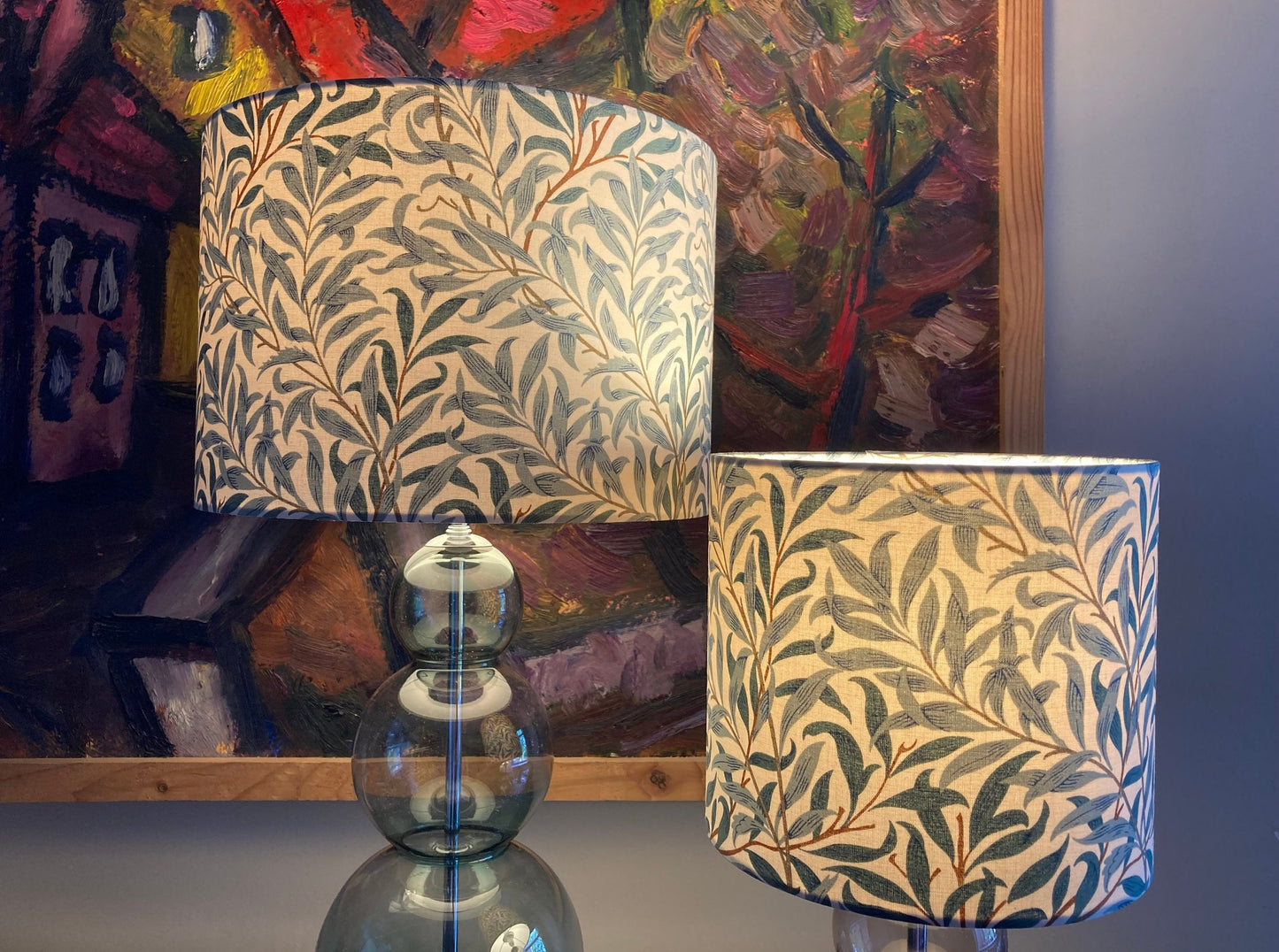 William Morris Green Willow Bough Fabric Lampshade for Table or Ceiling Lamps
