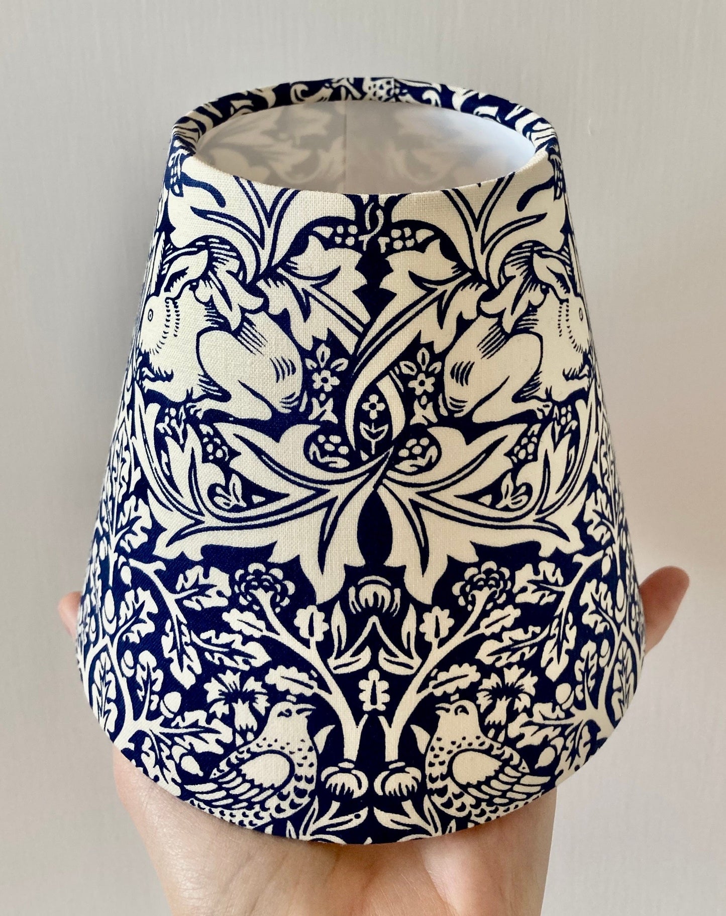 William Morris Candle Clip Lampshade Brer Rabbit / Brother Rabbit fabric