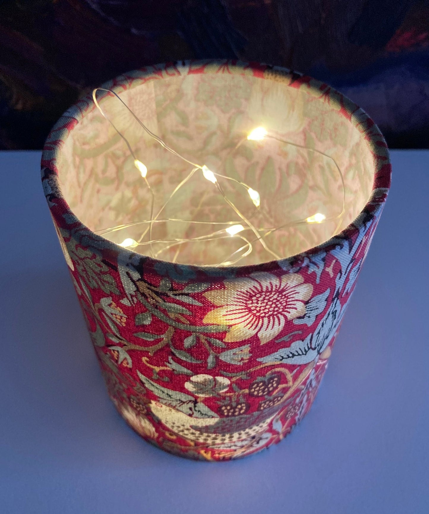 William Morris Strawberry Thief Fabric Handmade Lantern