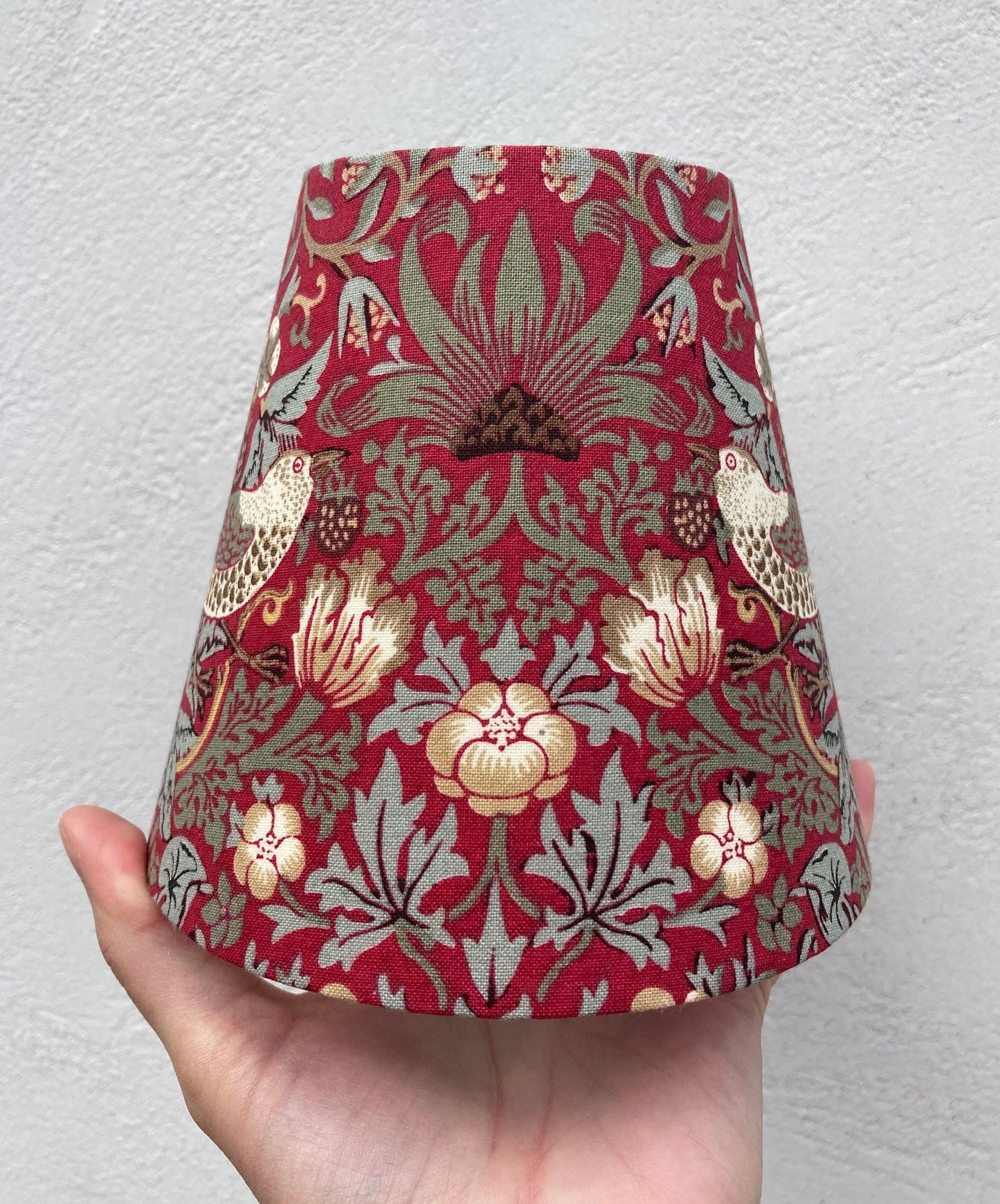 William Morris Strawberry Thief Fabric Candle Clip Lampshade