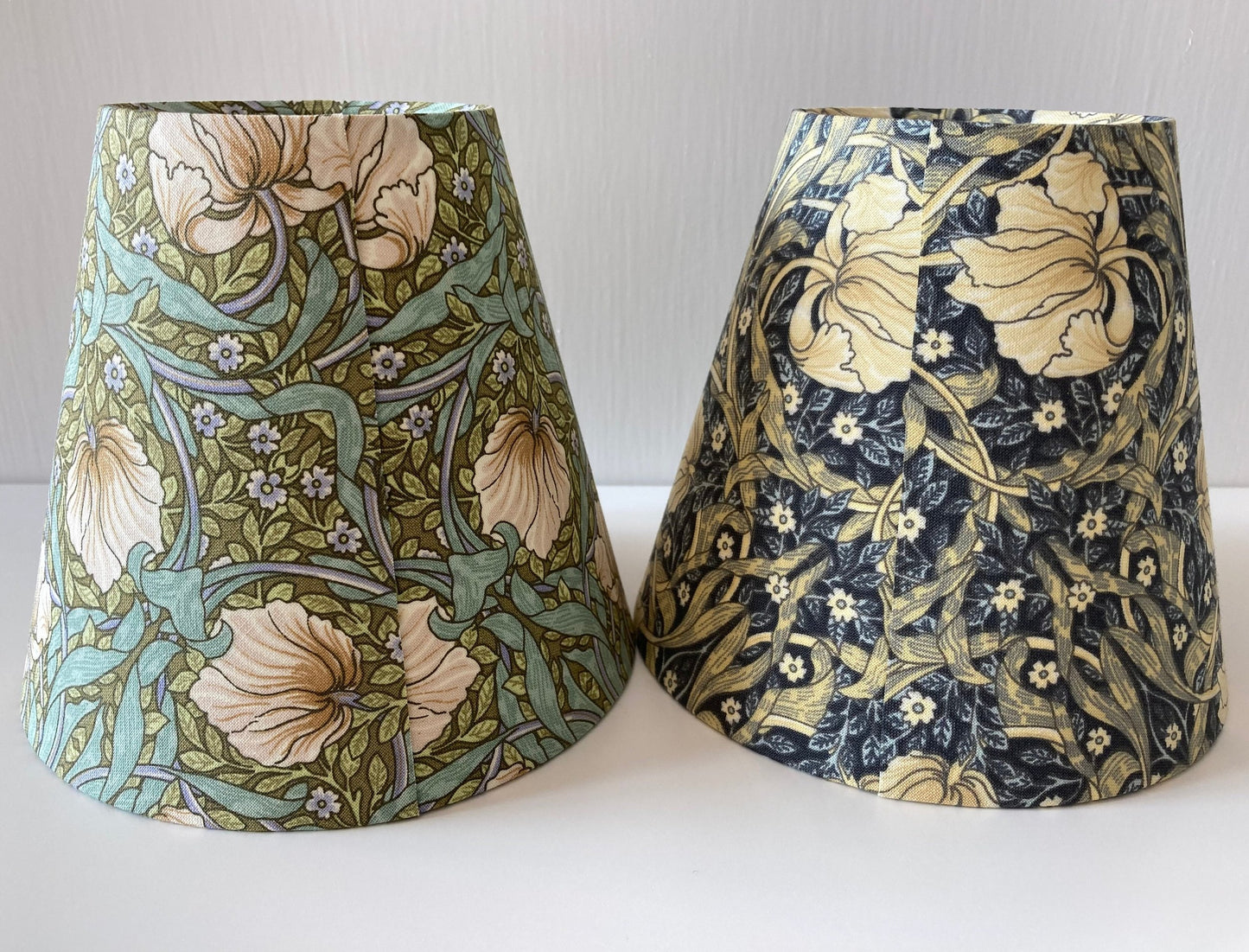 William Morris Pimpernel Candle Clip Lampshade Blue or Green