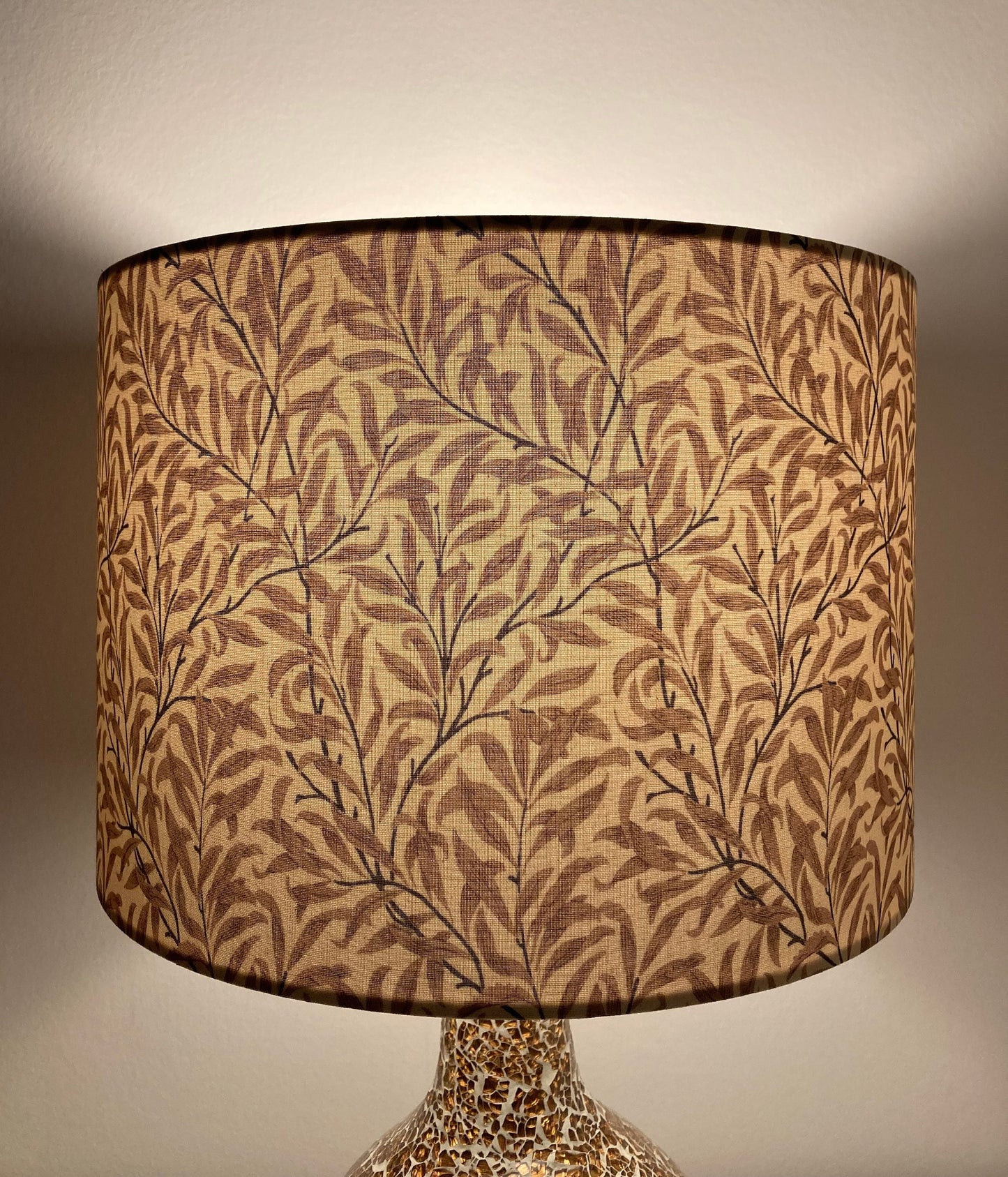 William Morris Beige Pink Willow Bough Fabric Lampshade for Table Lamps or Ceiling Lights