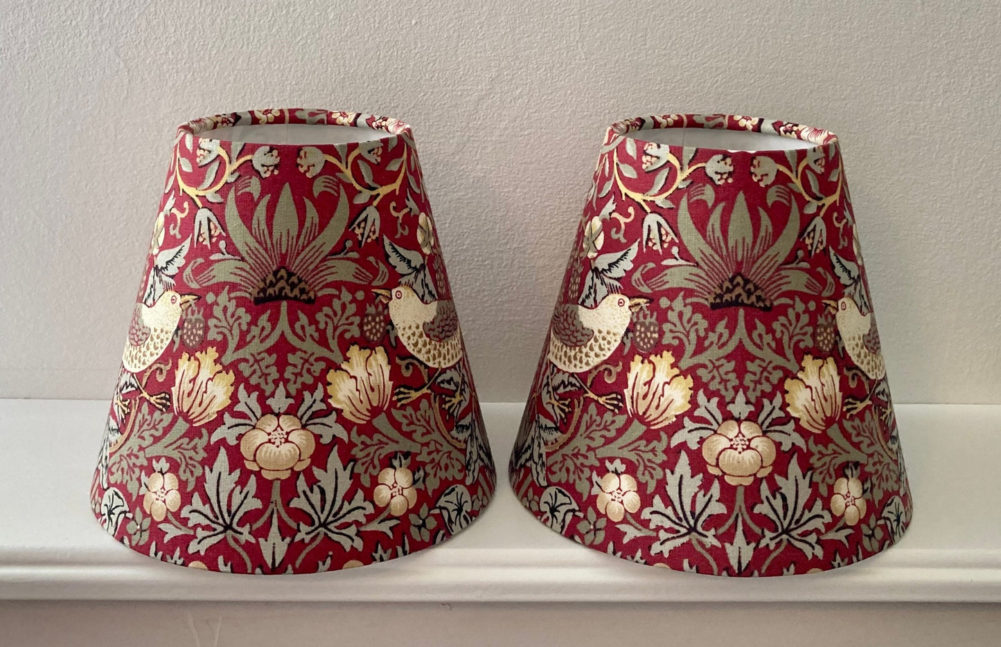 William Morris Strawberry Thief Fabric Candle Clip Lampshade