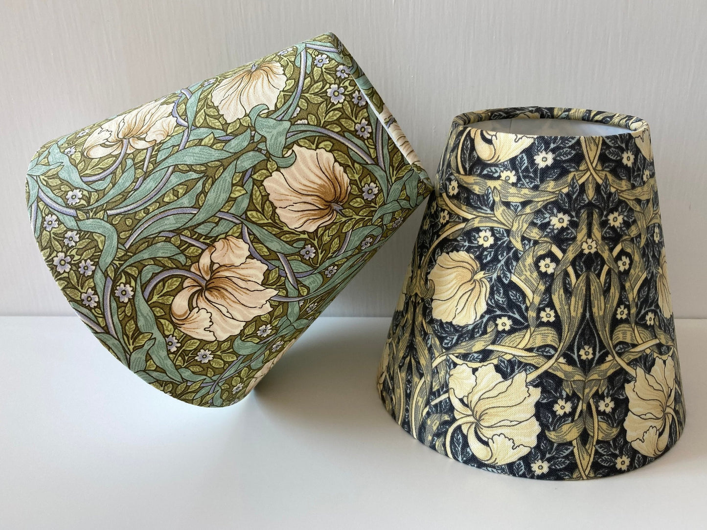 William Morris Pimpernel Candle Clip Lampshade Blue or Green