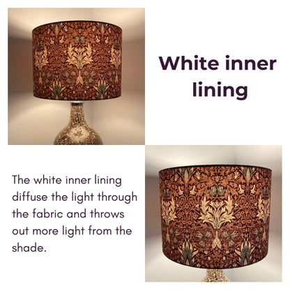 William Morris Red Snakeshead Lampshade for Table or Ceiling Lamps