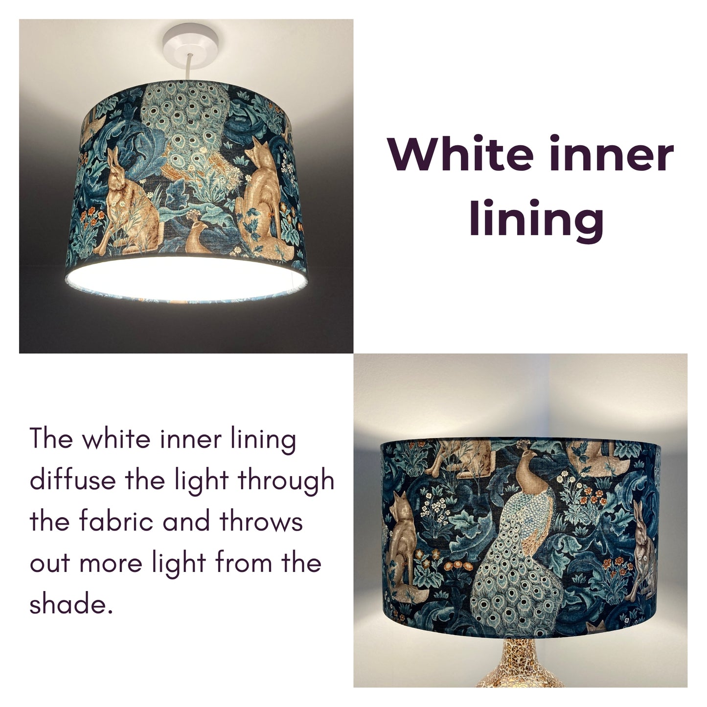 William Morris Teal Forest Lampshade