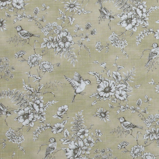 Barley Beige Finch Bird Fabric Lampshade for Table or Ceiling Lamps